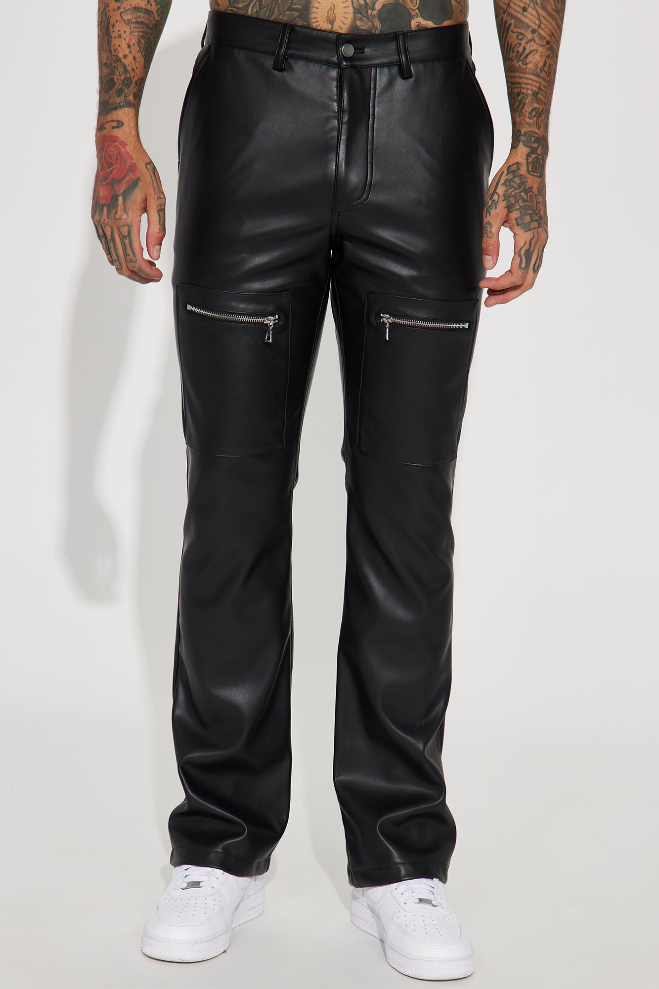 Cut Some Loose Straight Faux Leather Pants