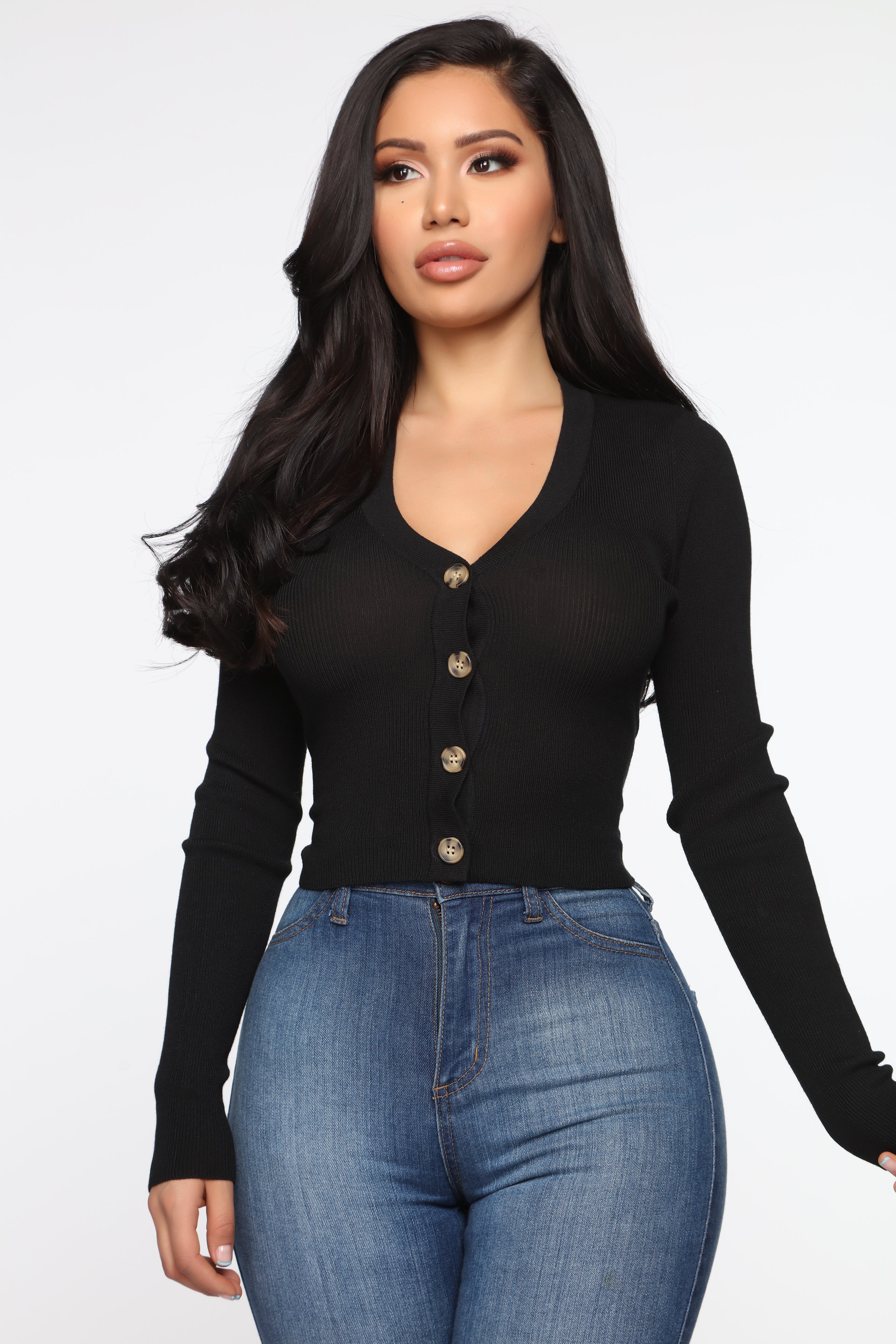 Kassie Button Cropped Cardigan Sweater