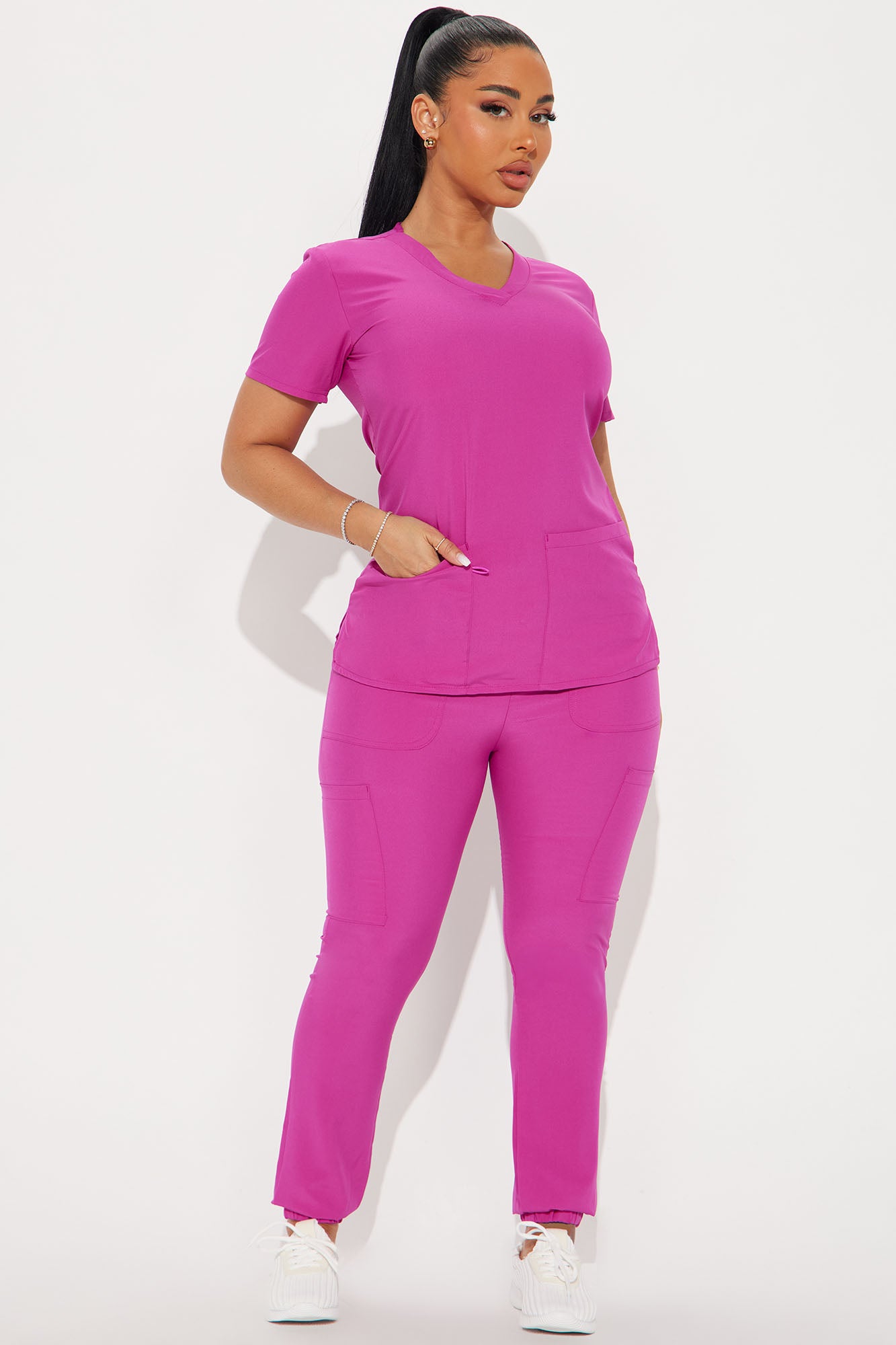 Working On It Stretch Uniform Scrub Jogger Set