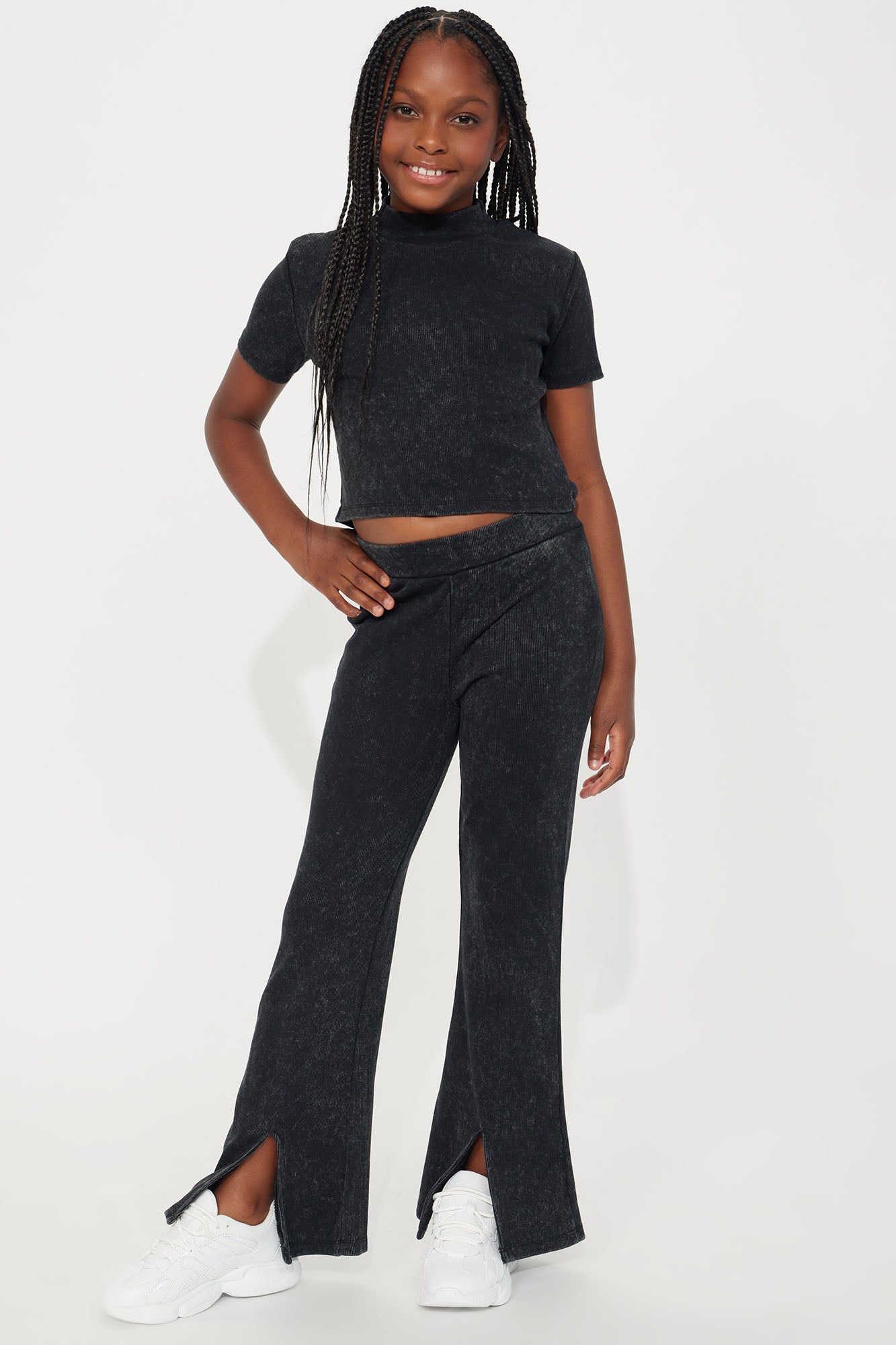 Mini Split Up Mineral Wash Pant Set