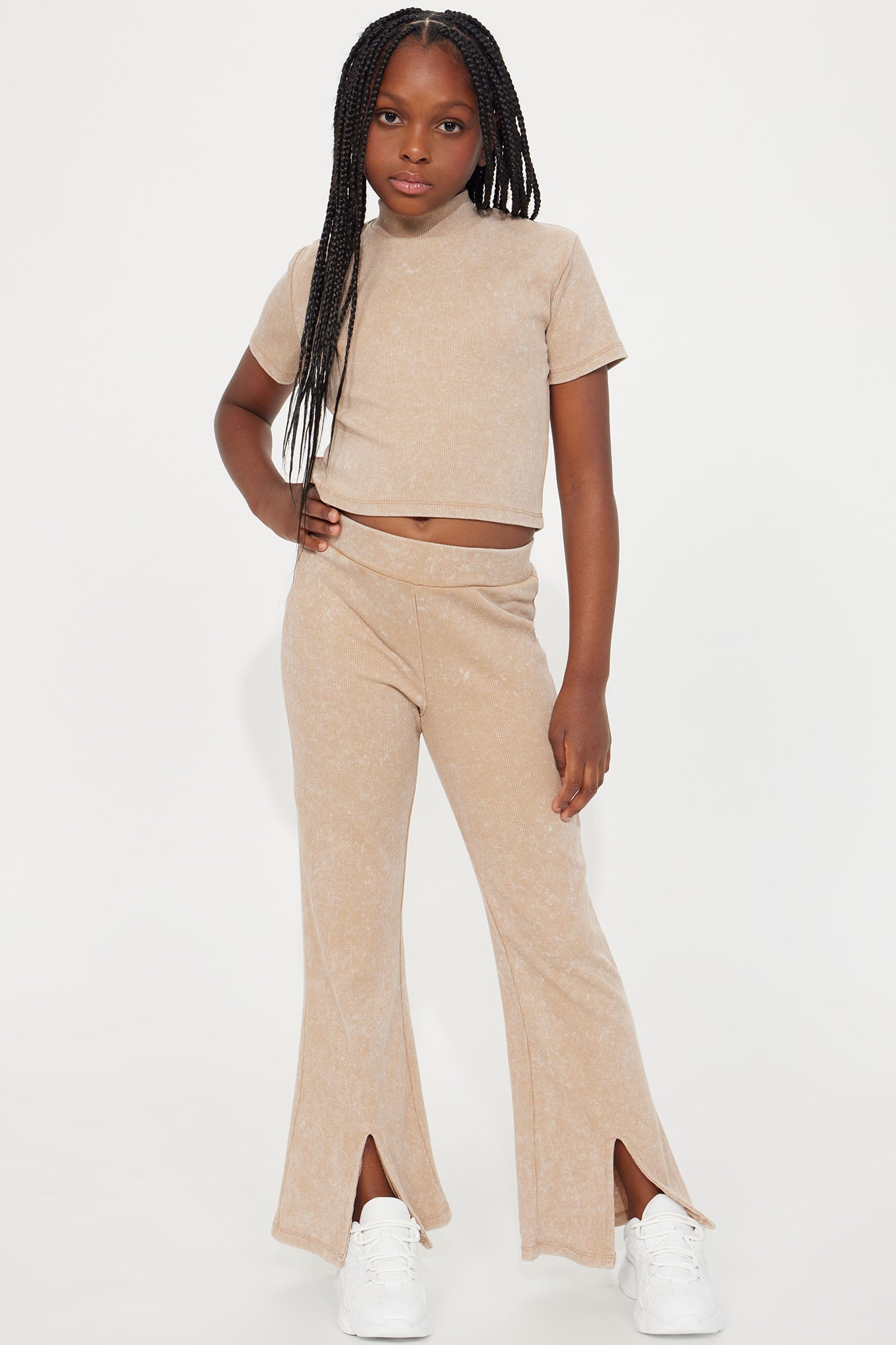 Mini Split Up Mineral Wash Pant Set