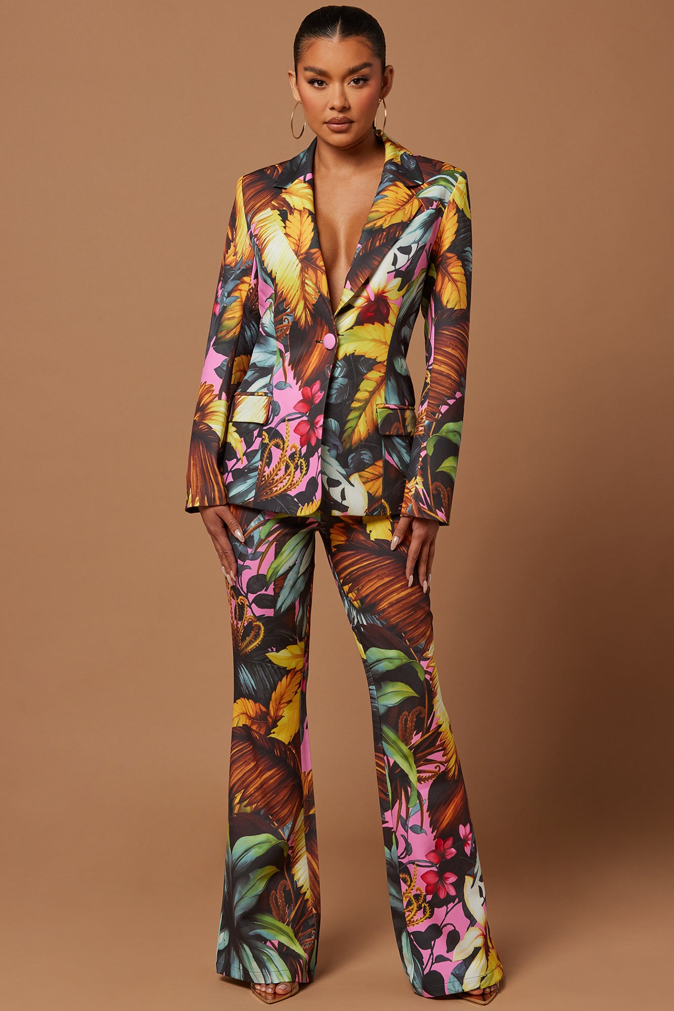 Biance Floral Blazer Suit Set