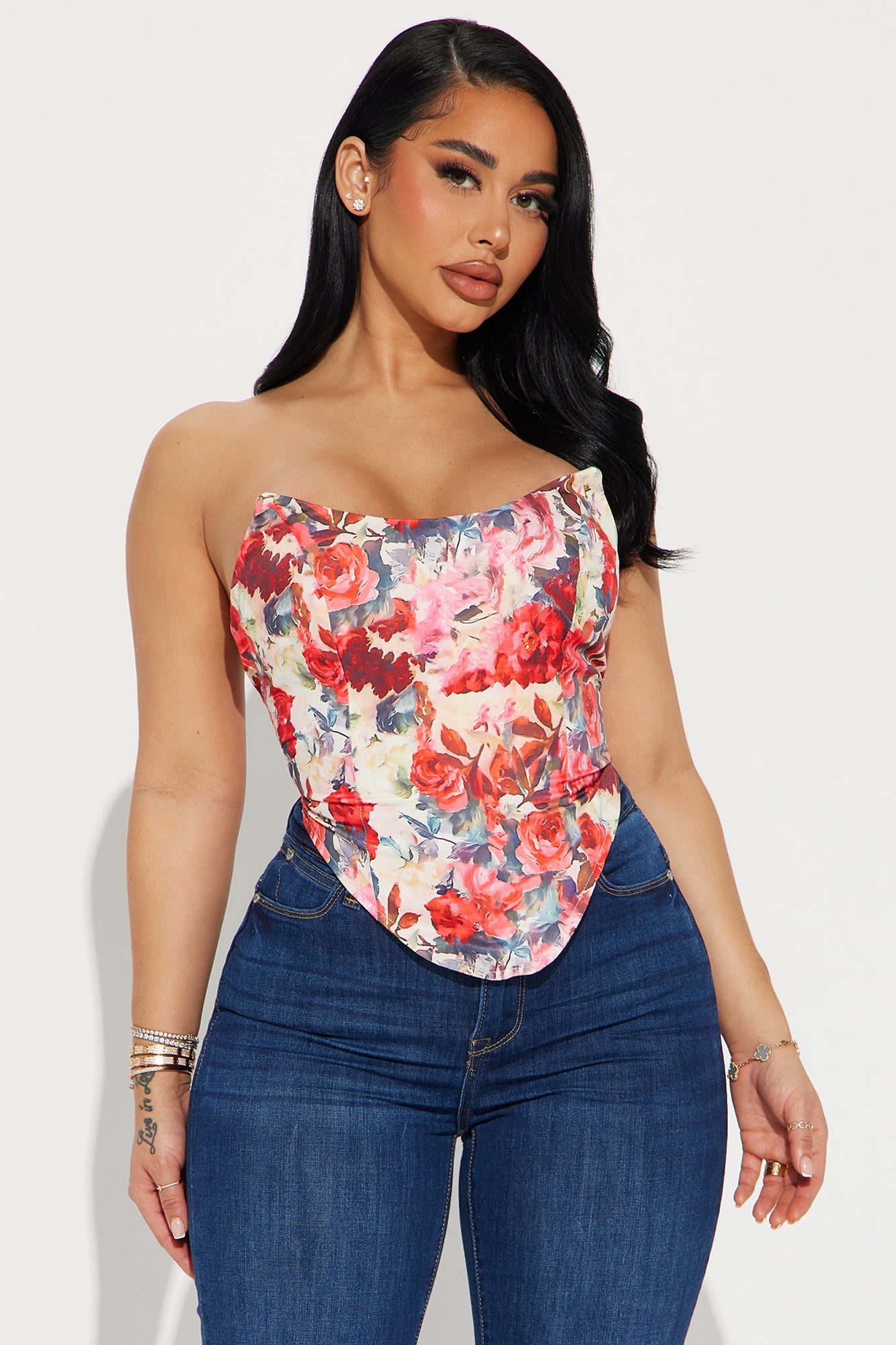 Full Bloom Floral Corset Top