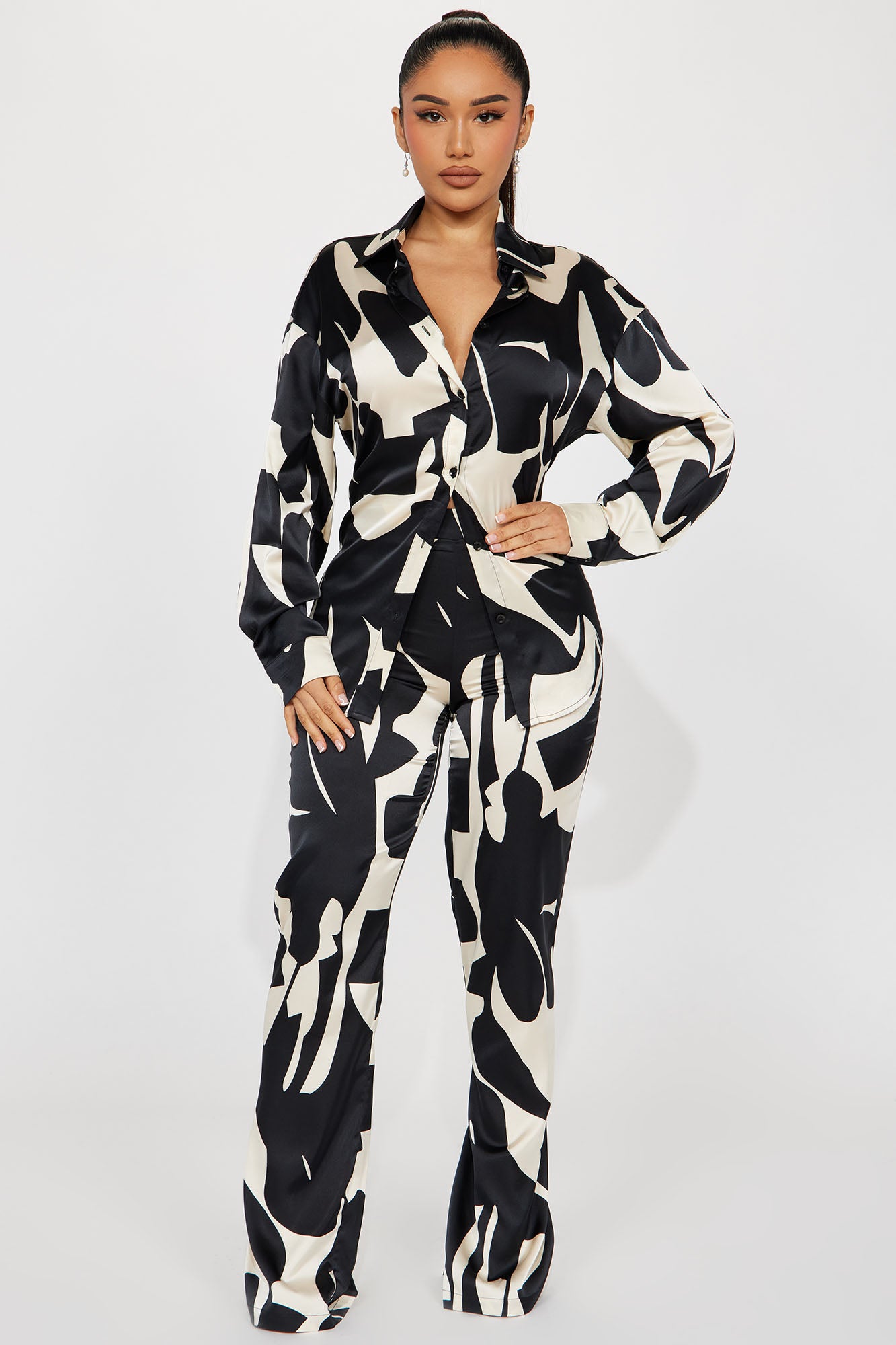 New Night Satin Pant Set