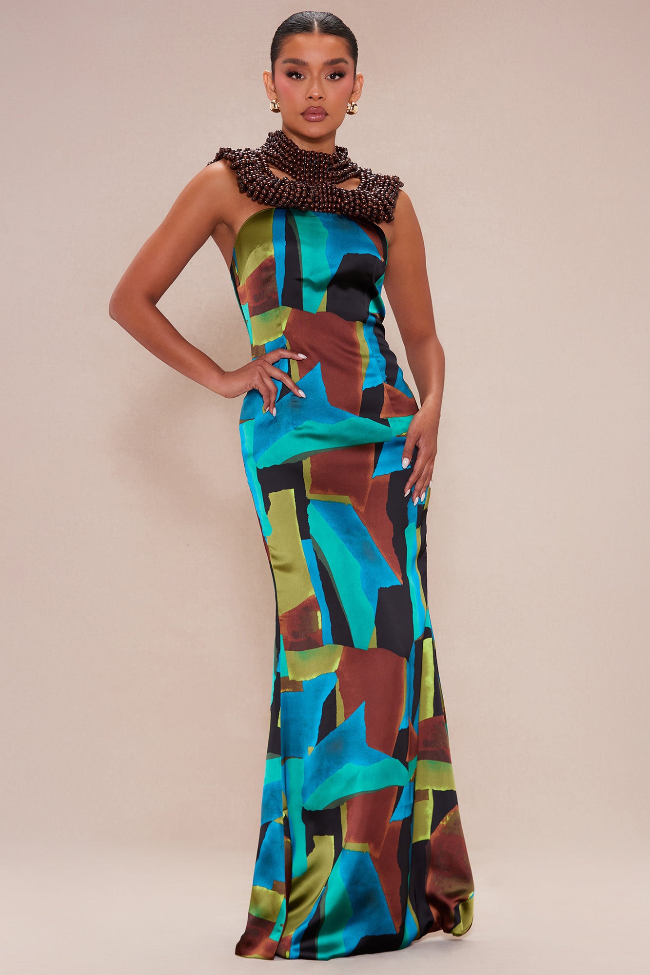 Carolyn Satin Maxi Dress Set