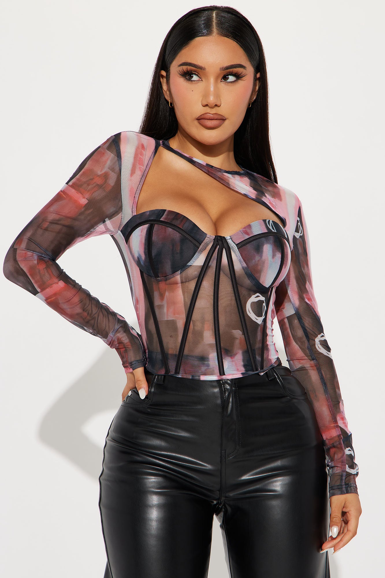 Fallin' In Love Mesh Corset Top