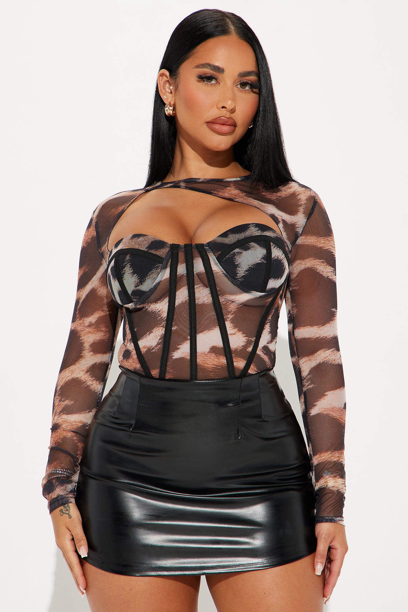 Big Energy Leopard Mesh Corset Top