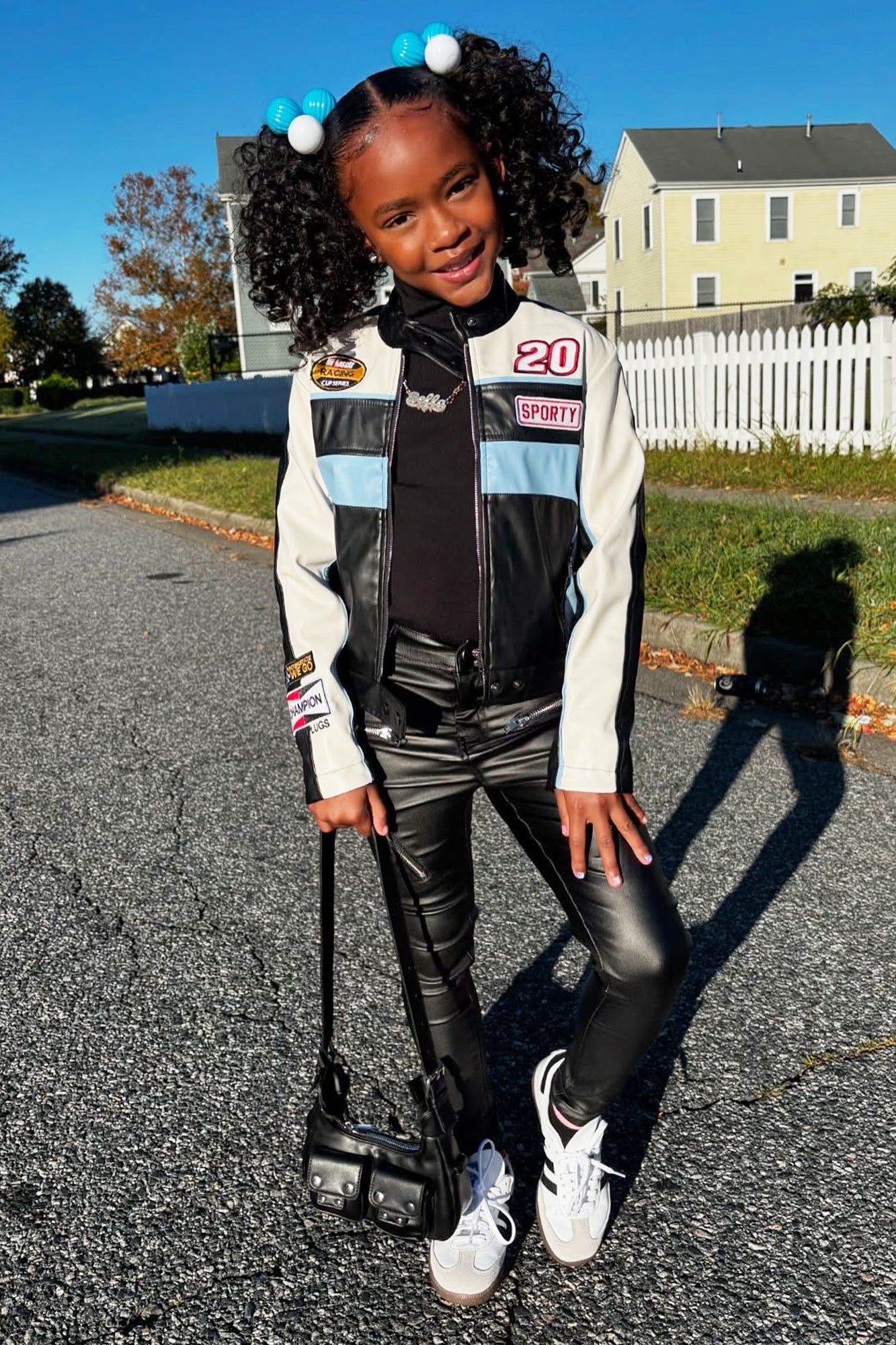 Mini Around The Track Faux Leather Jacket