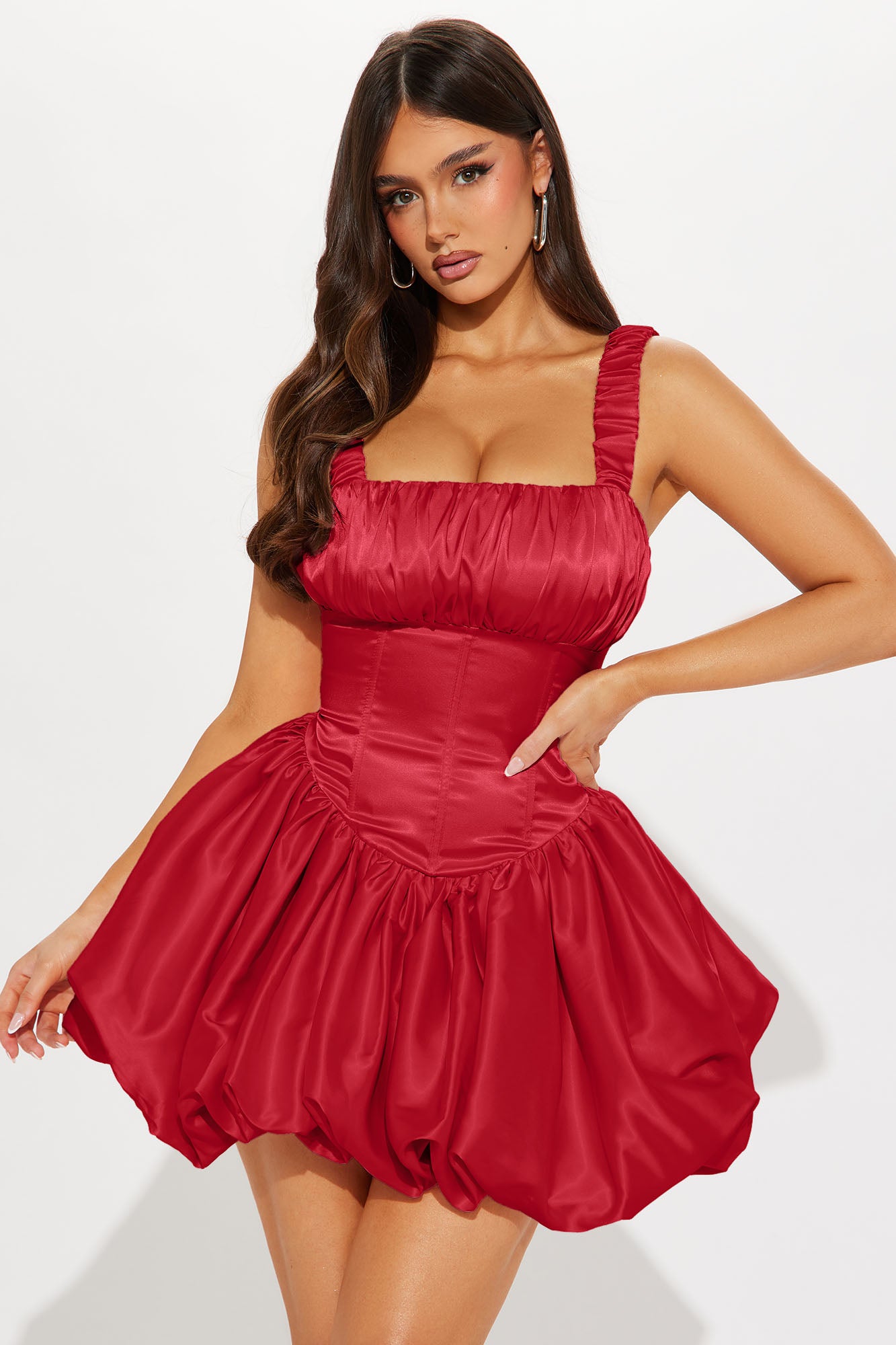 Libbey Satin Bubble Mini Dress