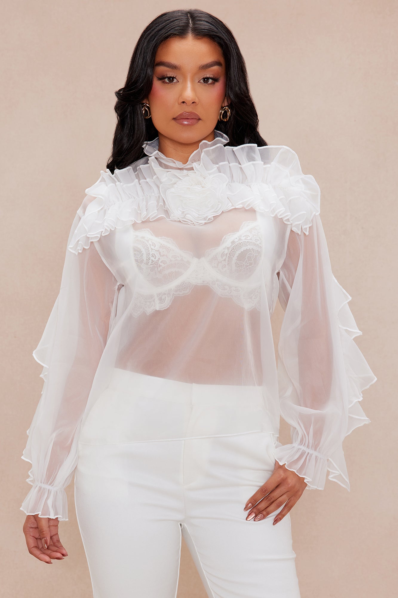 Alessandra Floral Applique Blouse