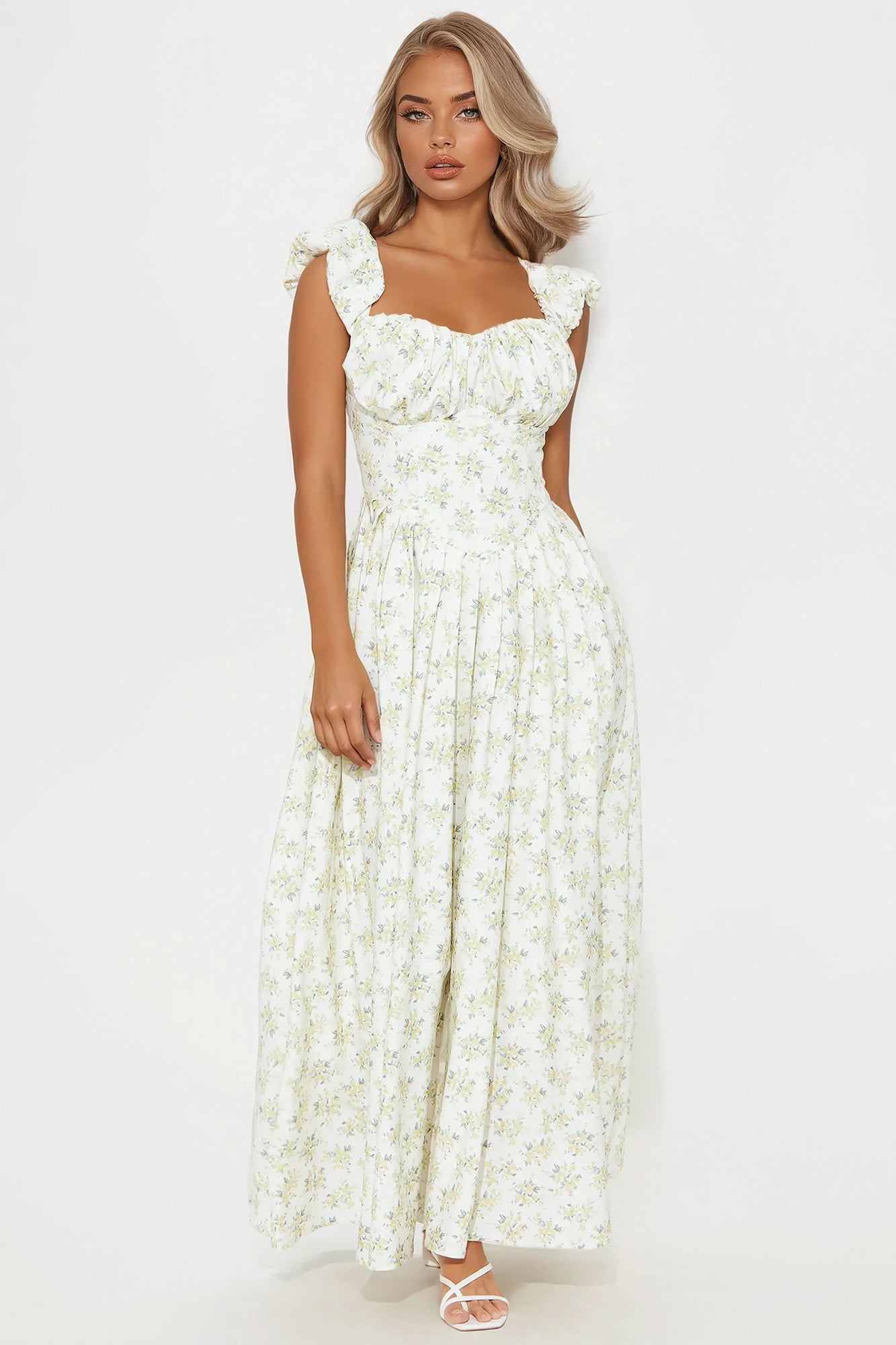 Samantha Floral Satin Maxi Dress