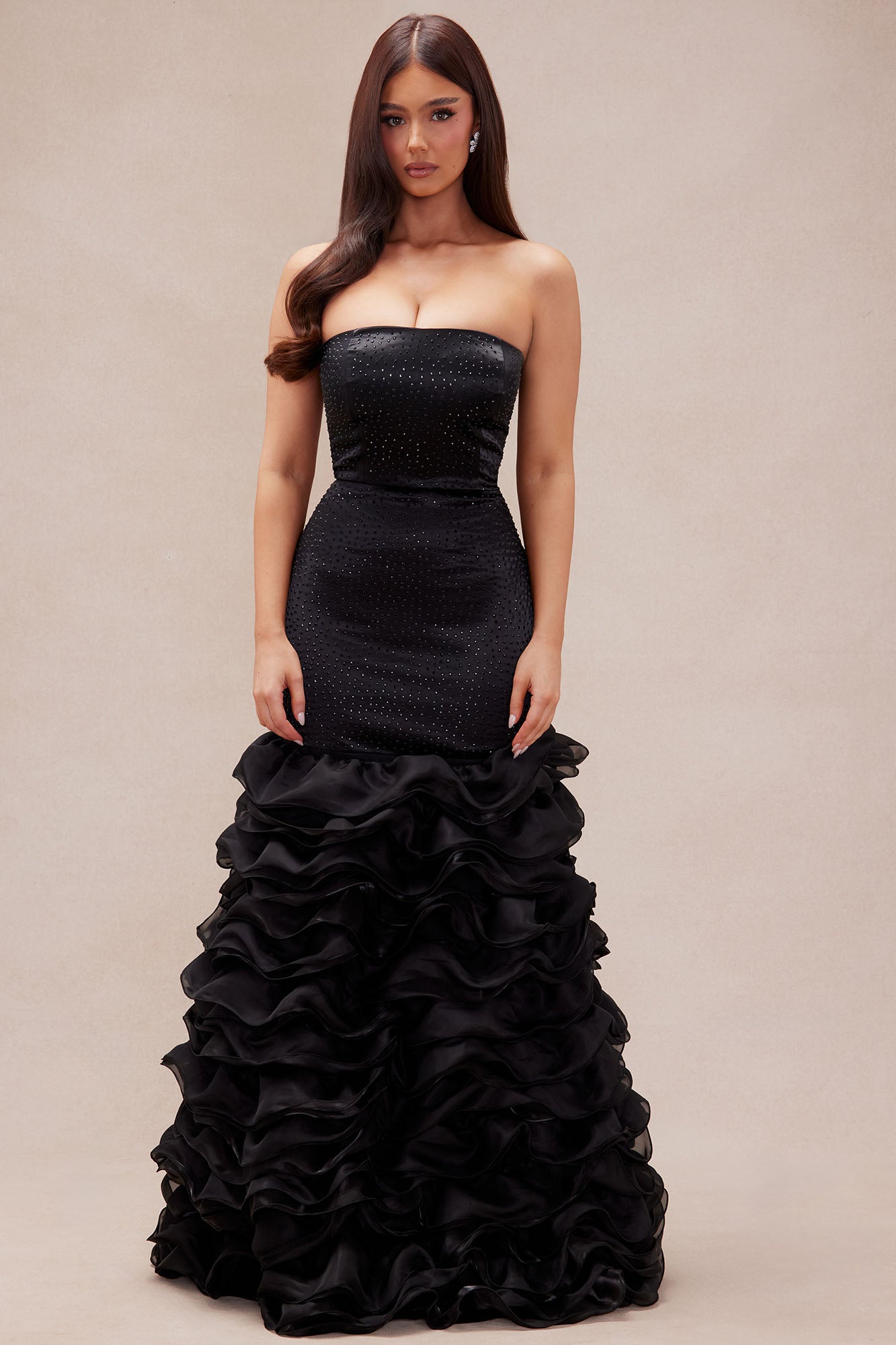Belinda Embellished Satin Gown