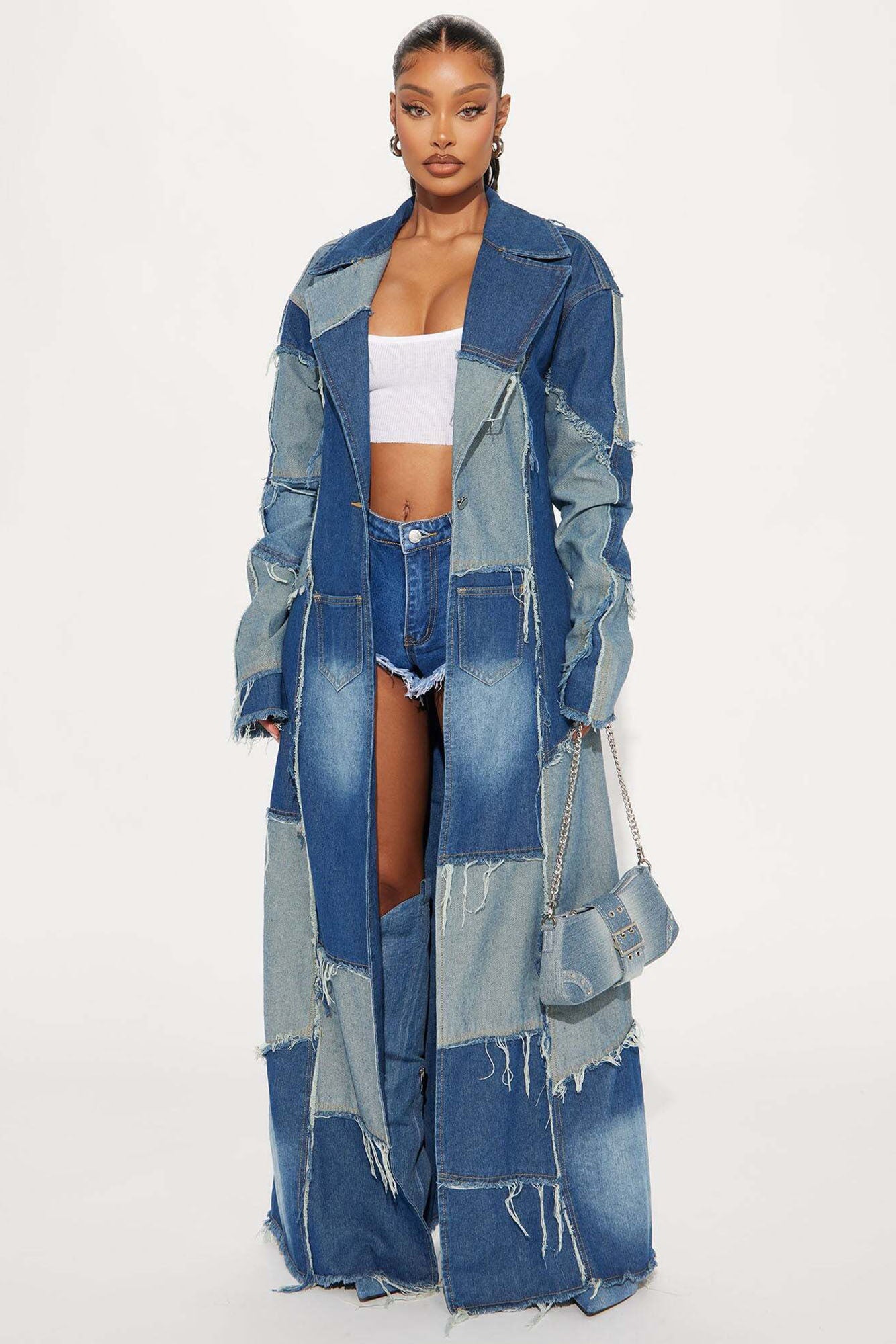 Don't Talk Loud Denim Trench Coat