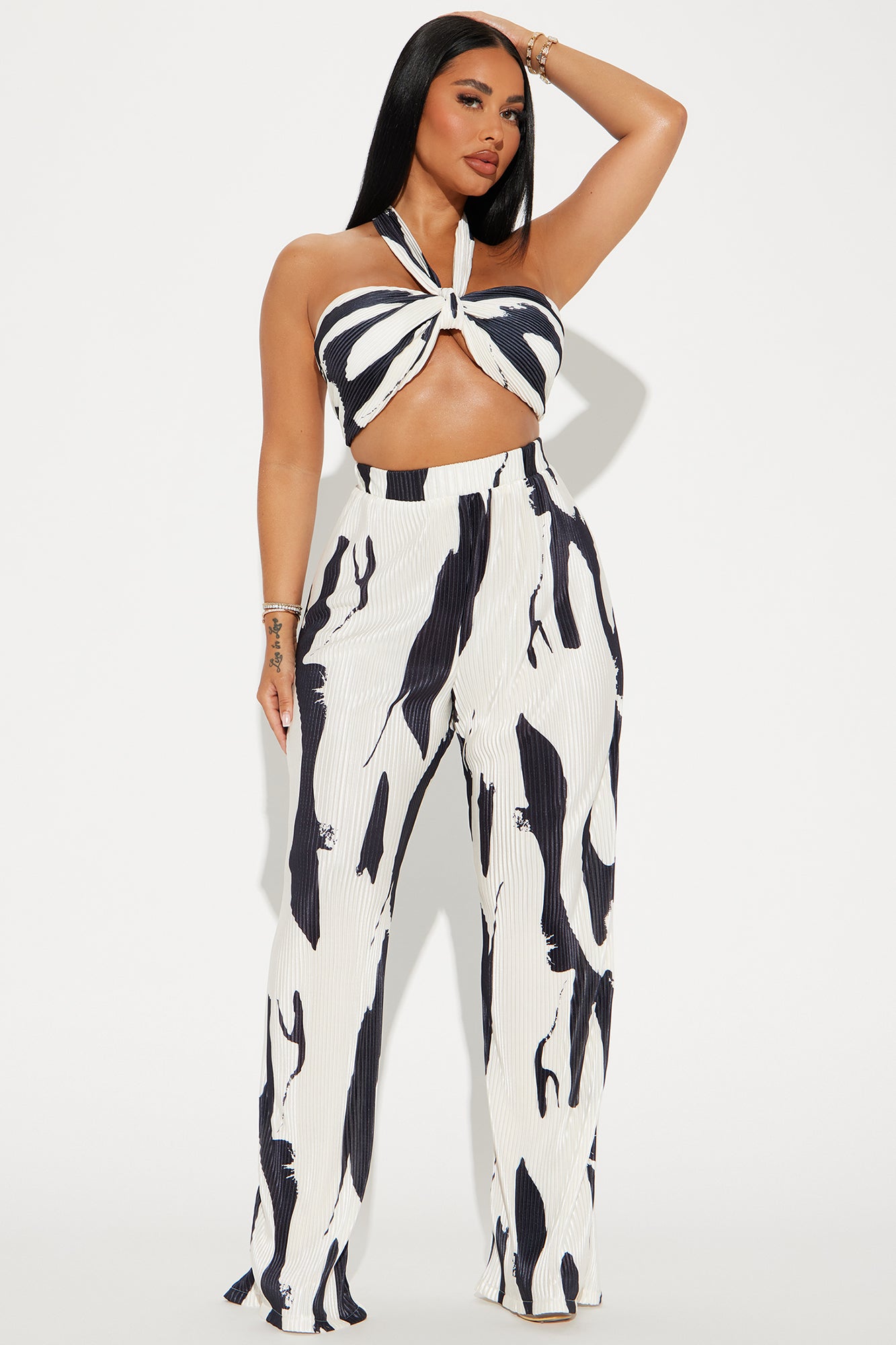Getting Noticed Plisse Pant Set