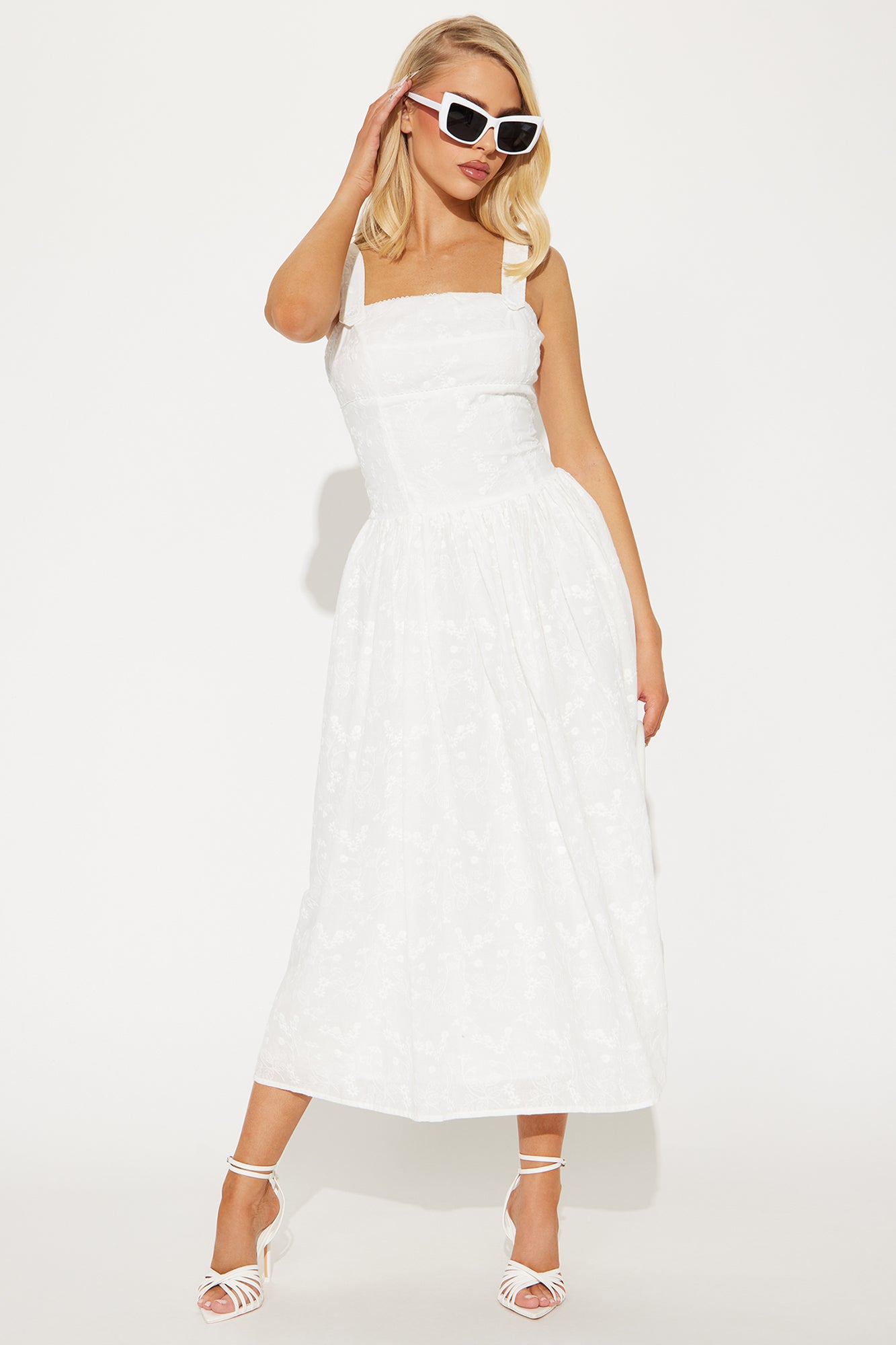 Full Of Joy Eyelet Midi Dress