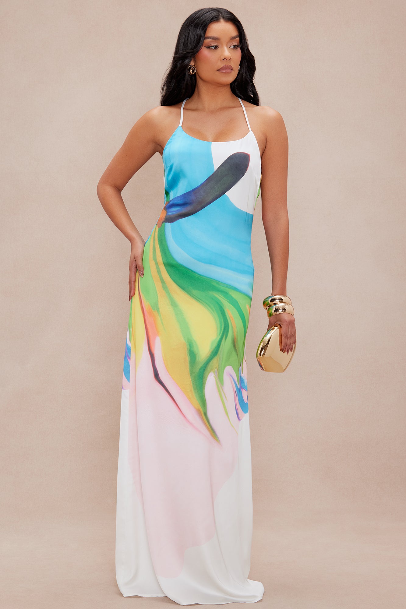 Drinks On The Beach Satin Maxi Dress