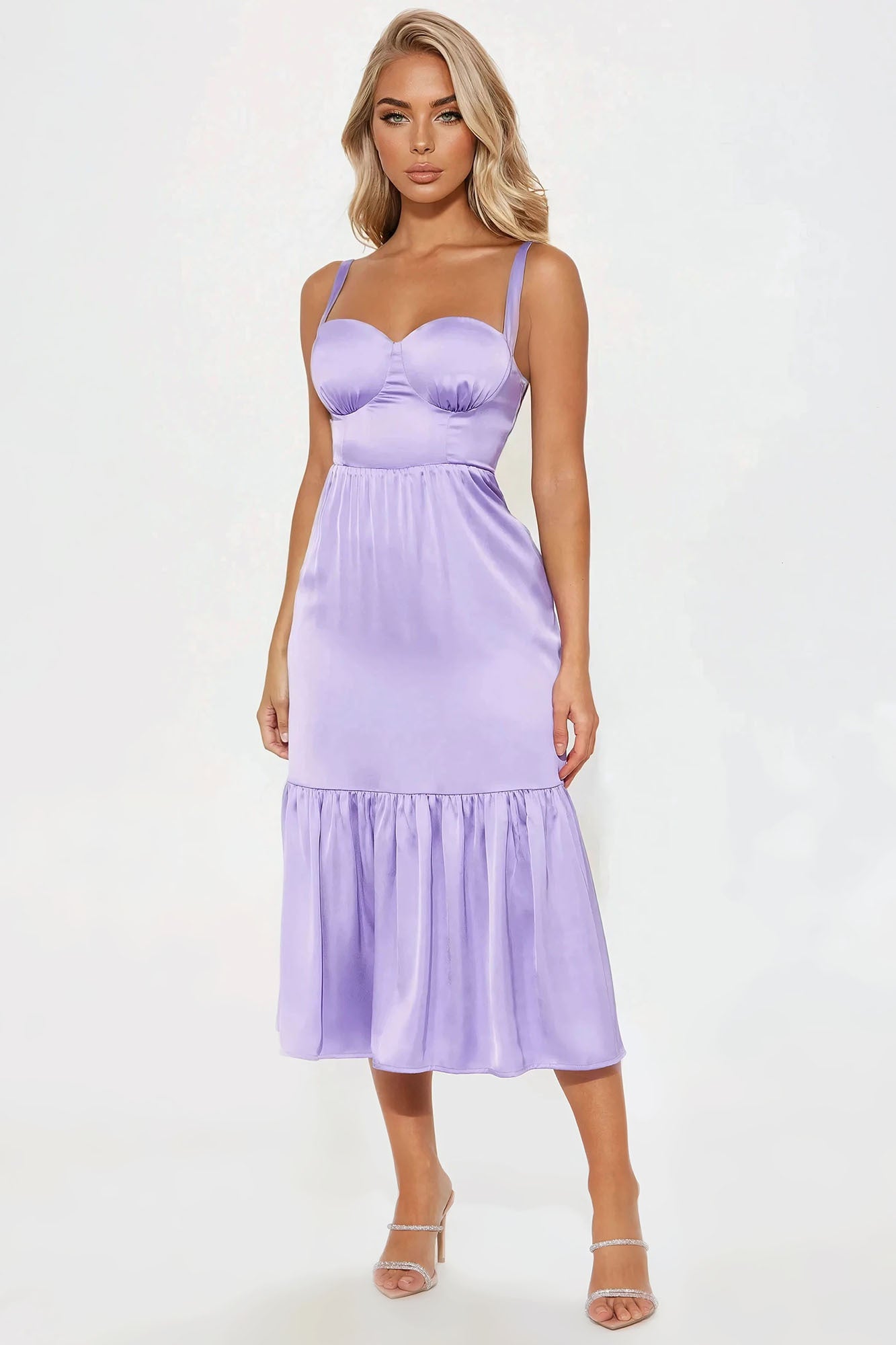 Sweet Magnolia Satin Midi Dress