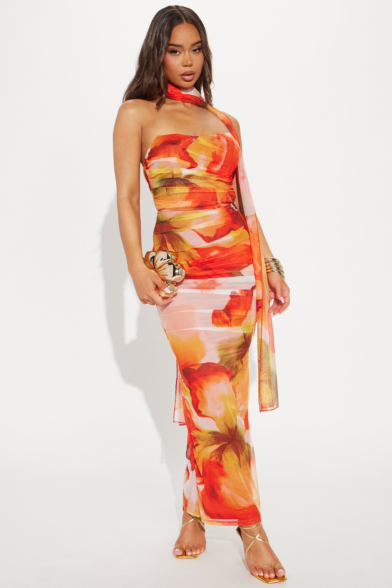 Joanna Floral Mesh Maxi Dress