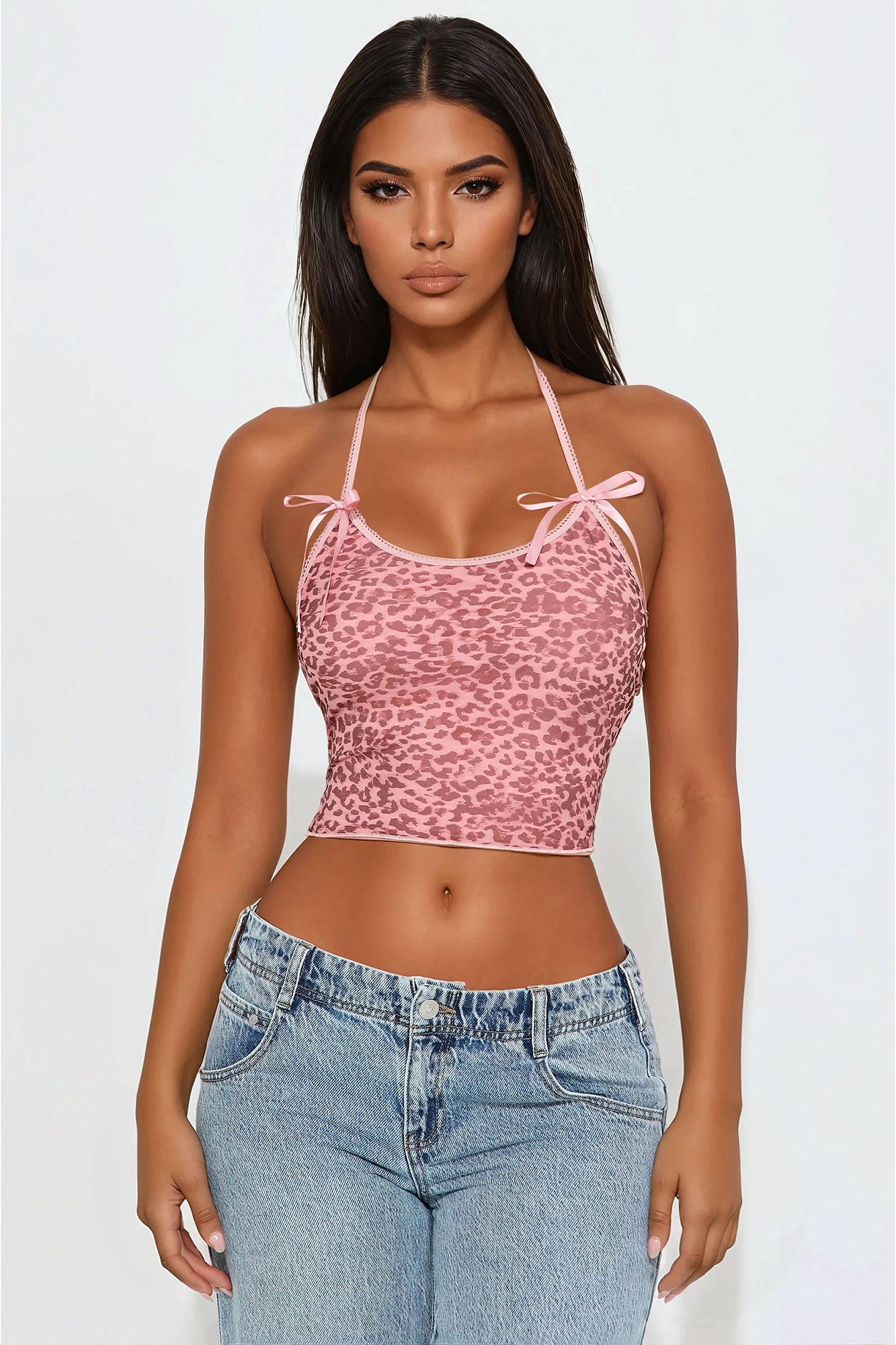 Sweet Girl Leopard Halter Top