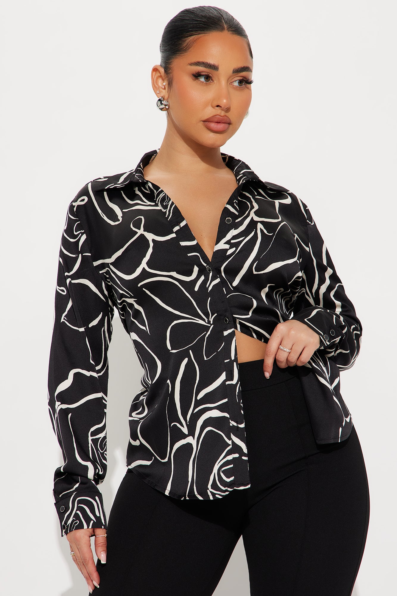 Rose Embrace Satin Shirt