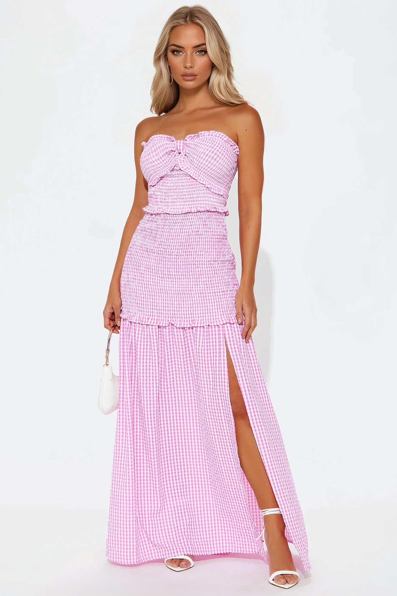 Delilah Gingham Smocked Maxi Dress