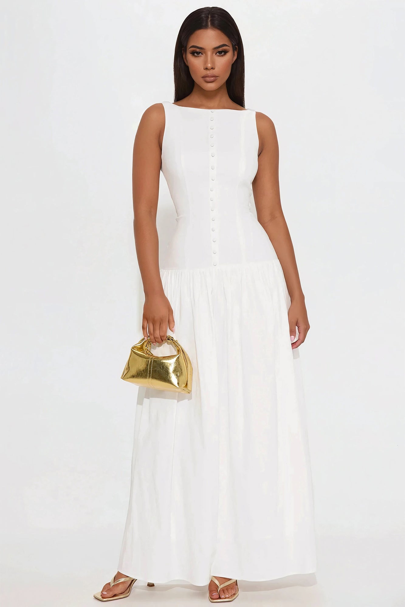 Selene Linen Maxi Dress
