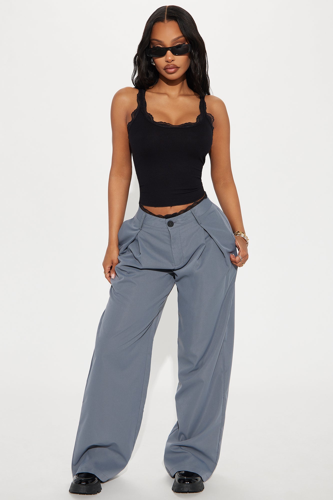 To My Heart Lace Trim Trouser Pant