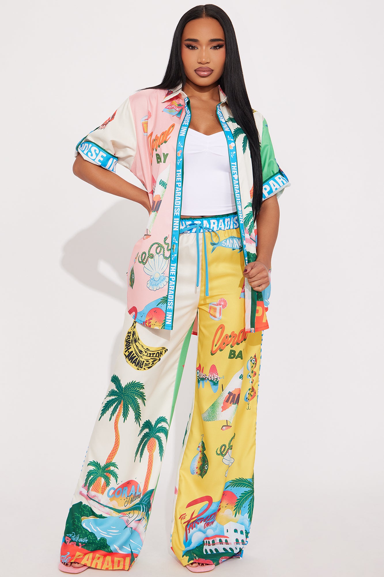 Paradise Inn Satin Pant Set