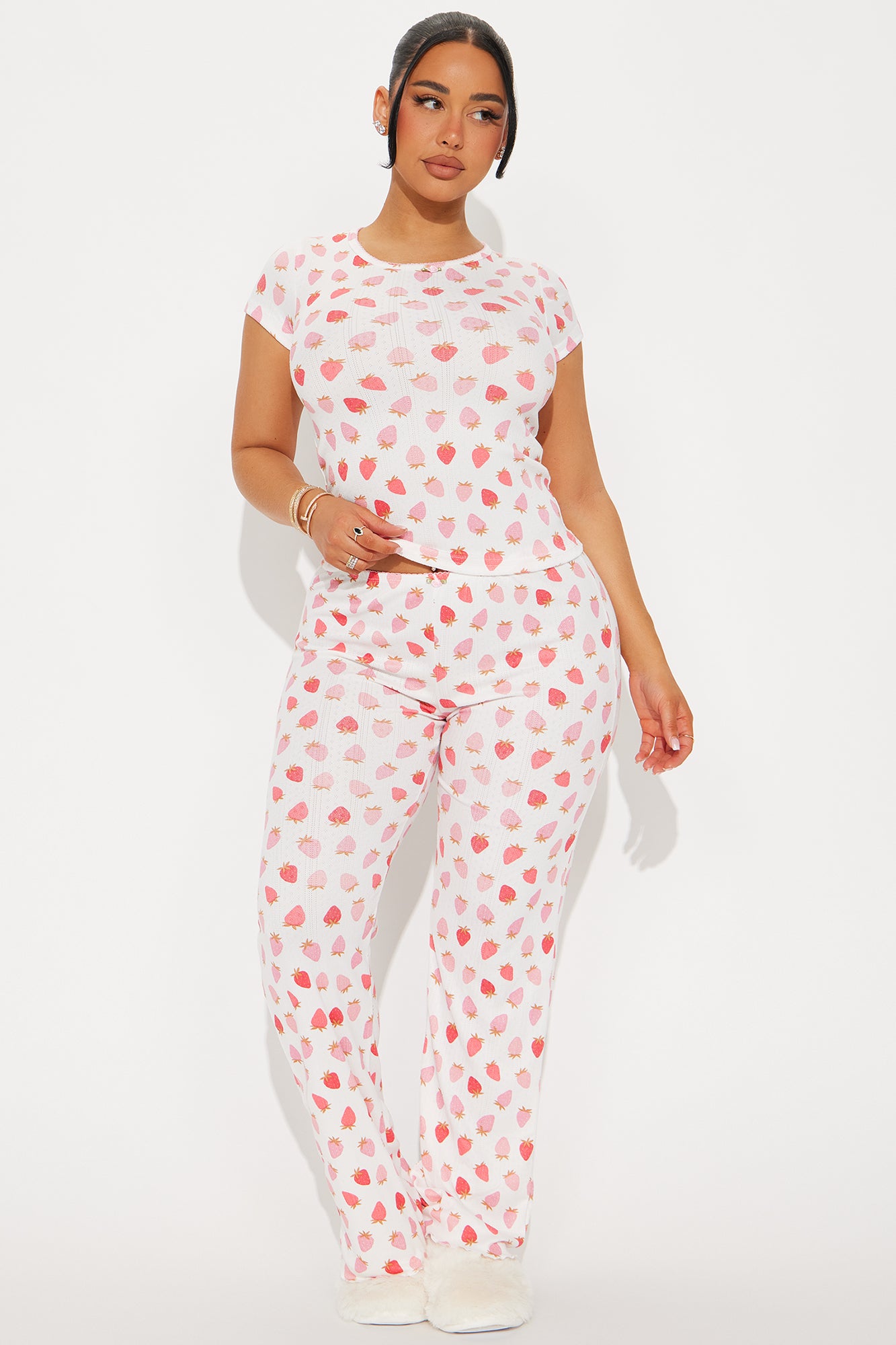 Truly Sweet Pointelle Short Sleeve PJ Pant Set