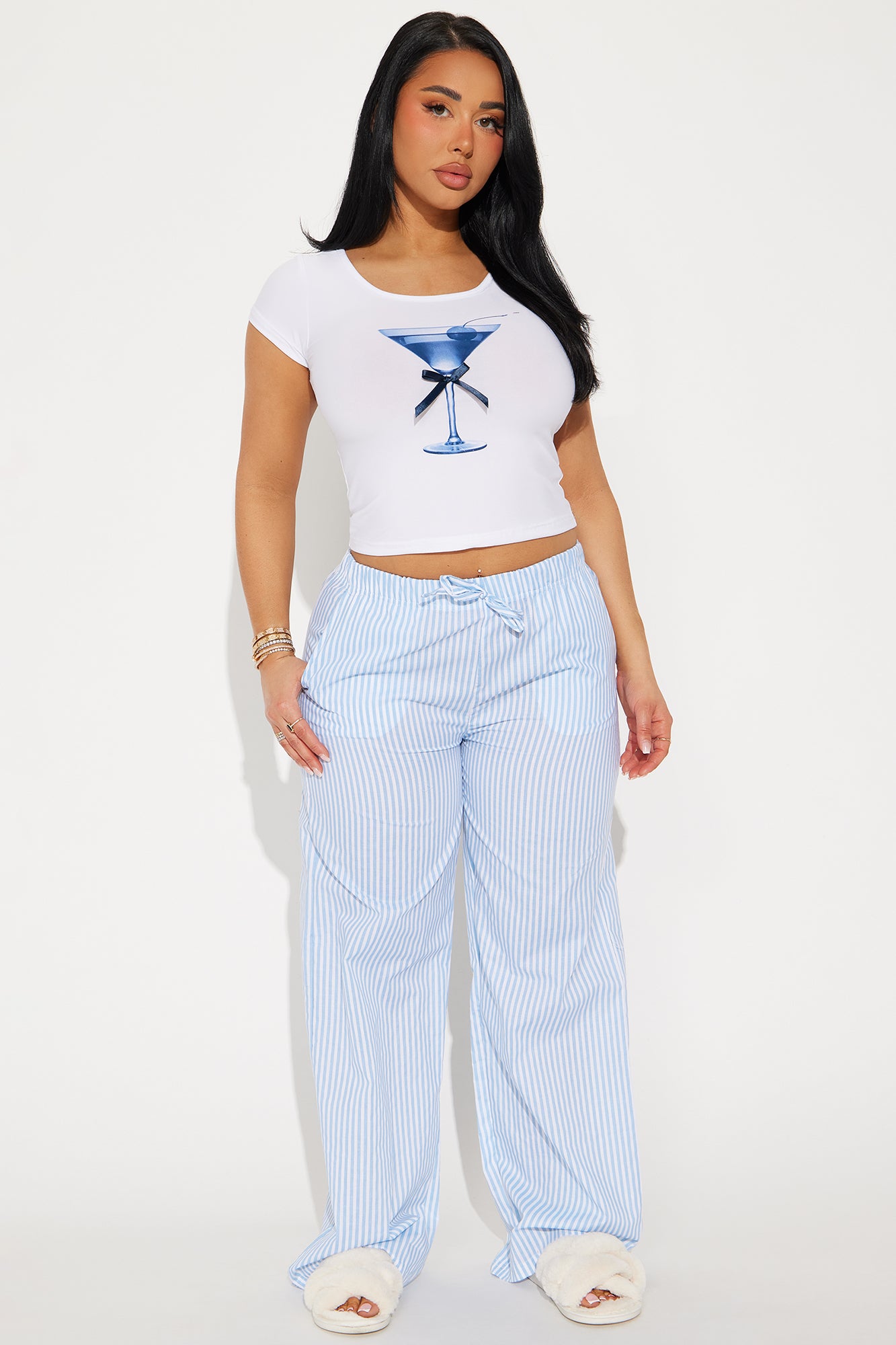 Martini Cheers Poplin PJ Pant Set