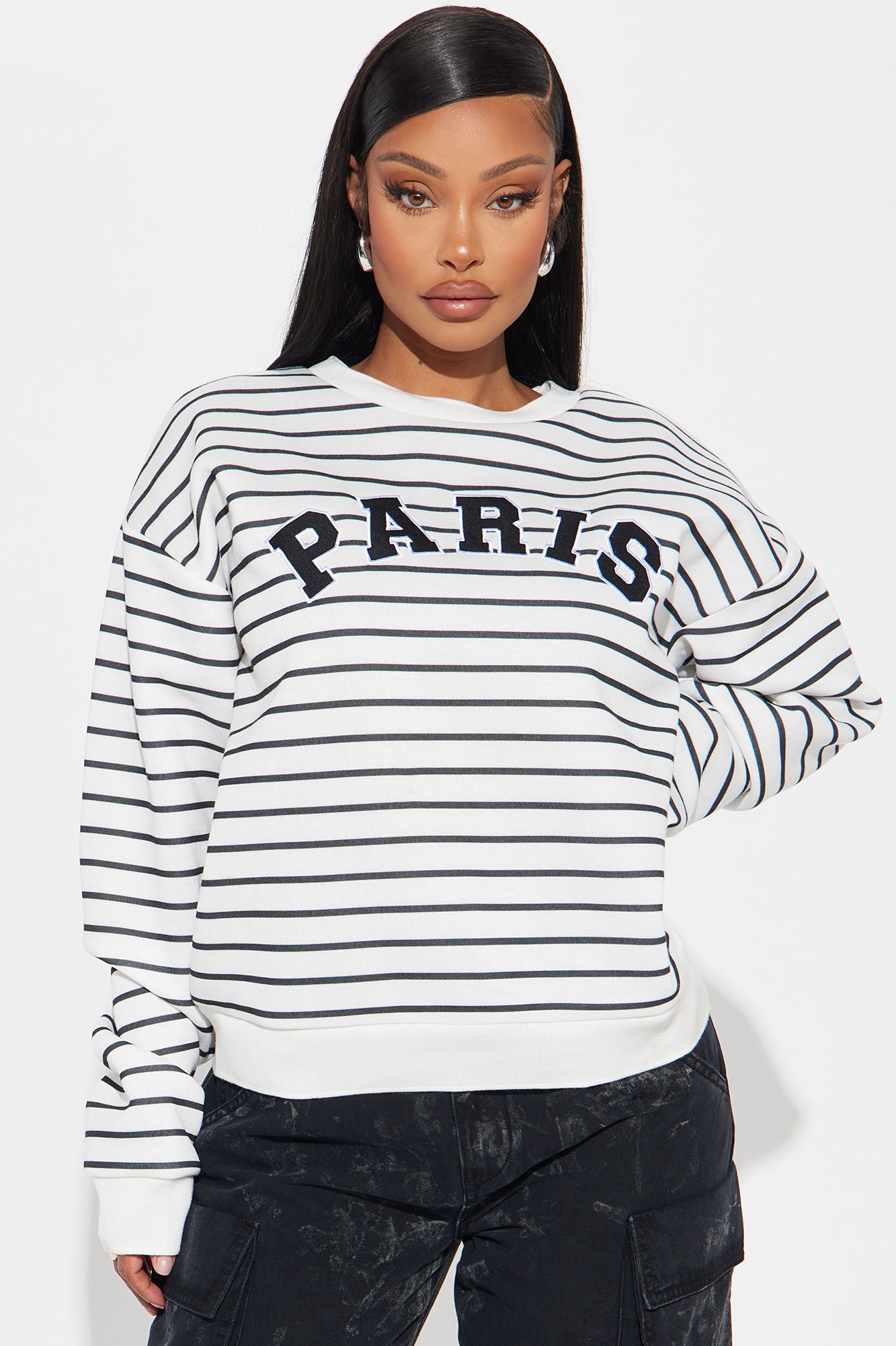 Parisian Getaway Striped Sweatshirt