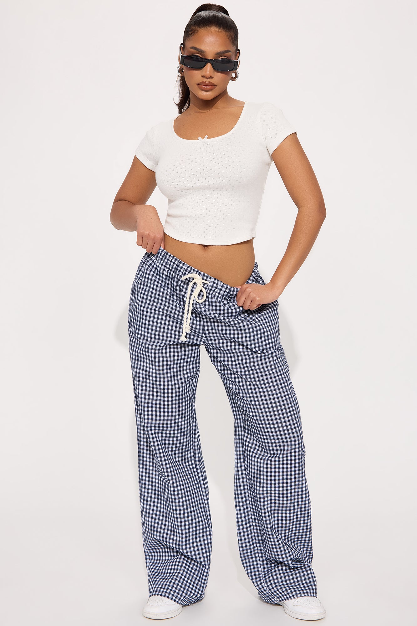 Ava Gingham Wide Leg Pant