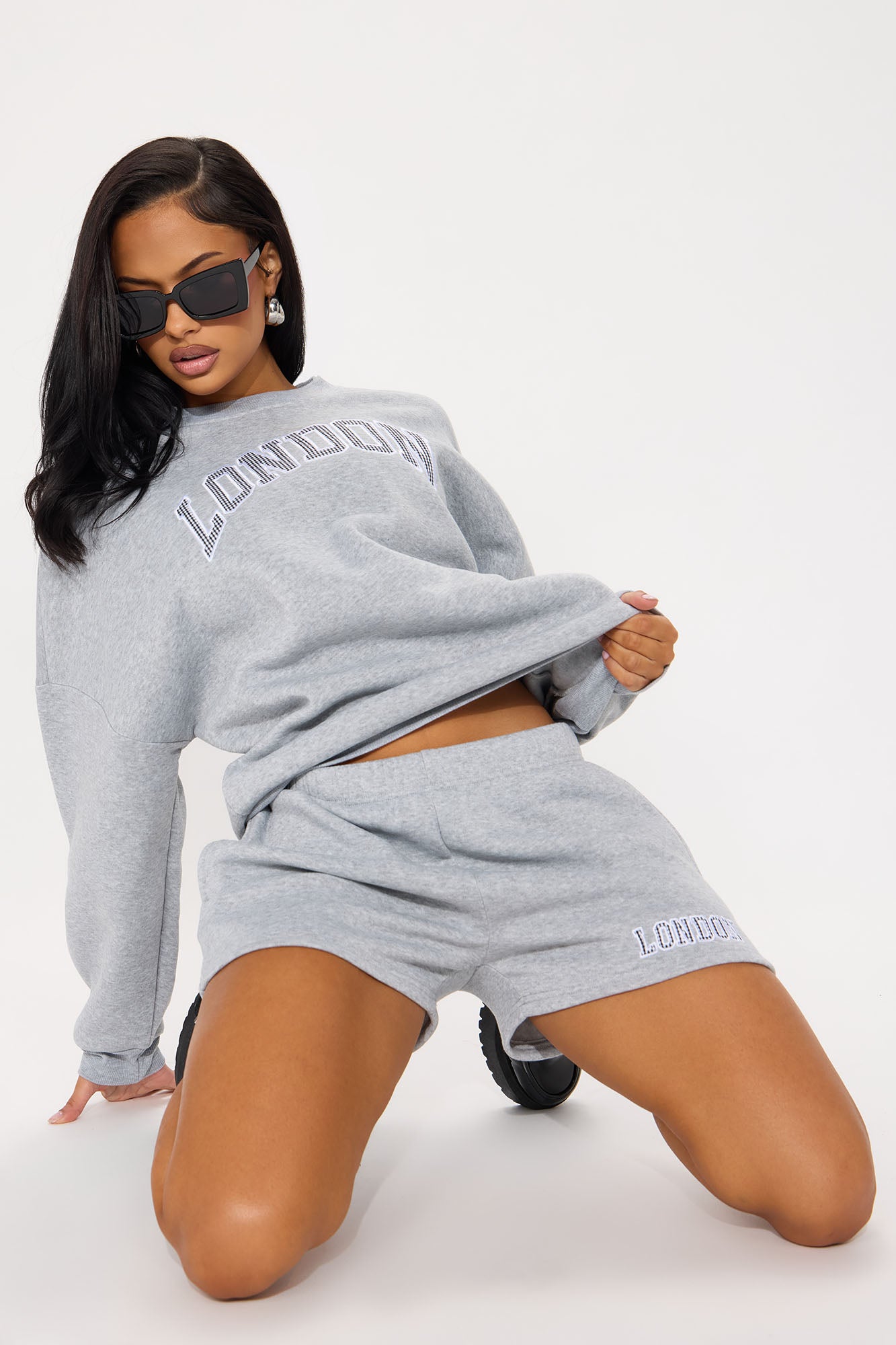 London Fleece Sweatsuit Short Set