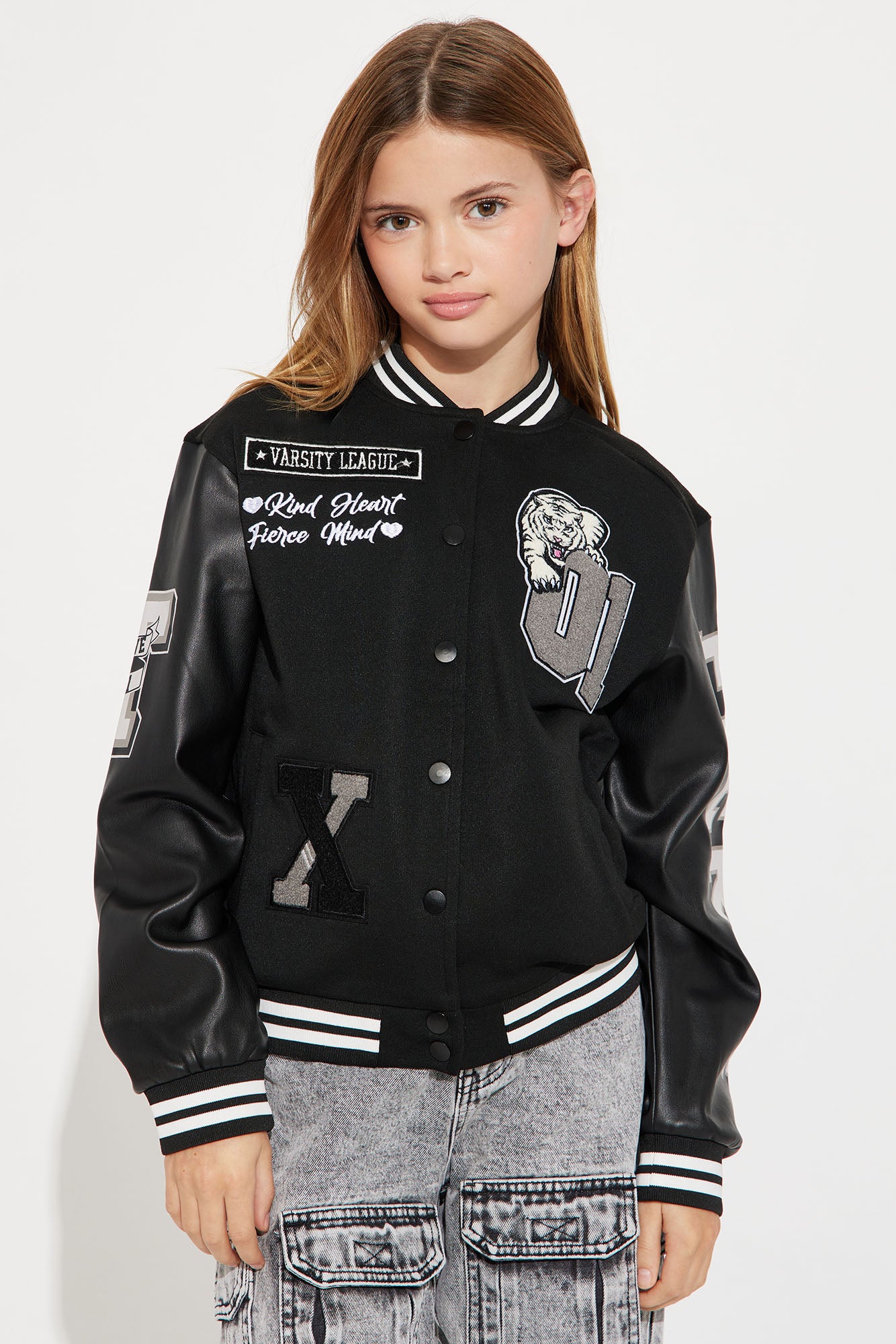 Mini Fierce Like An Animal Varsity Jacket