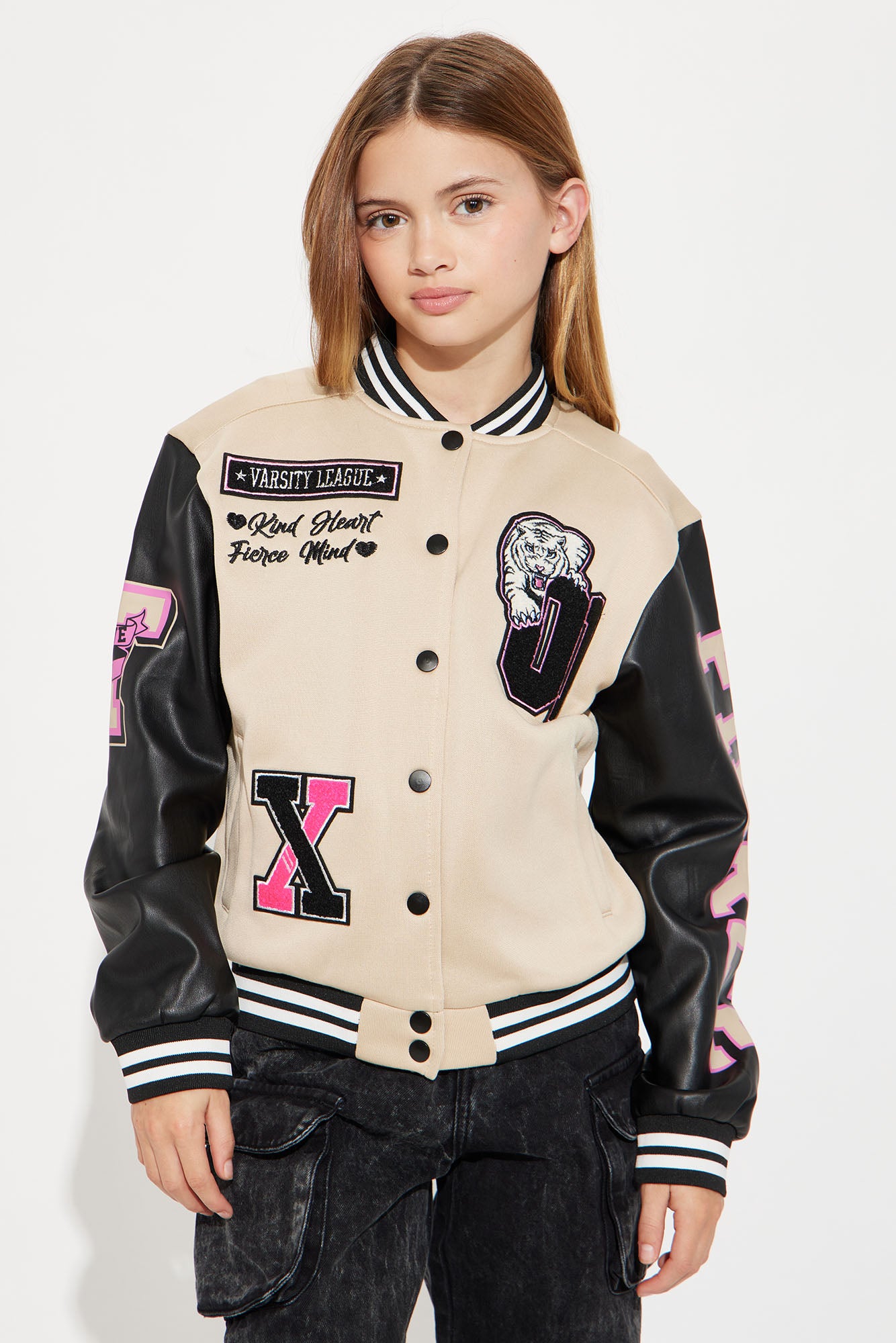 Mini Fierce Like An Animal Varsity Jacket