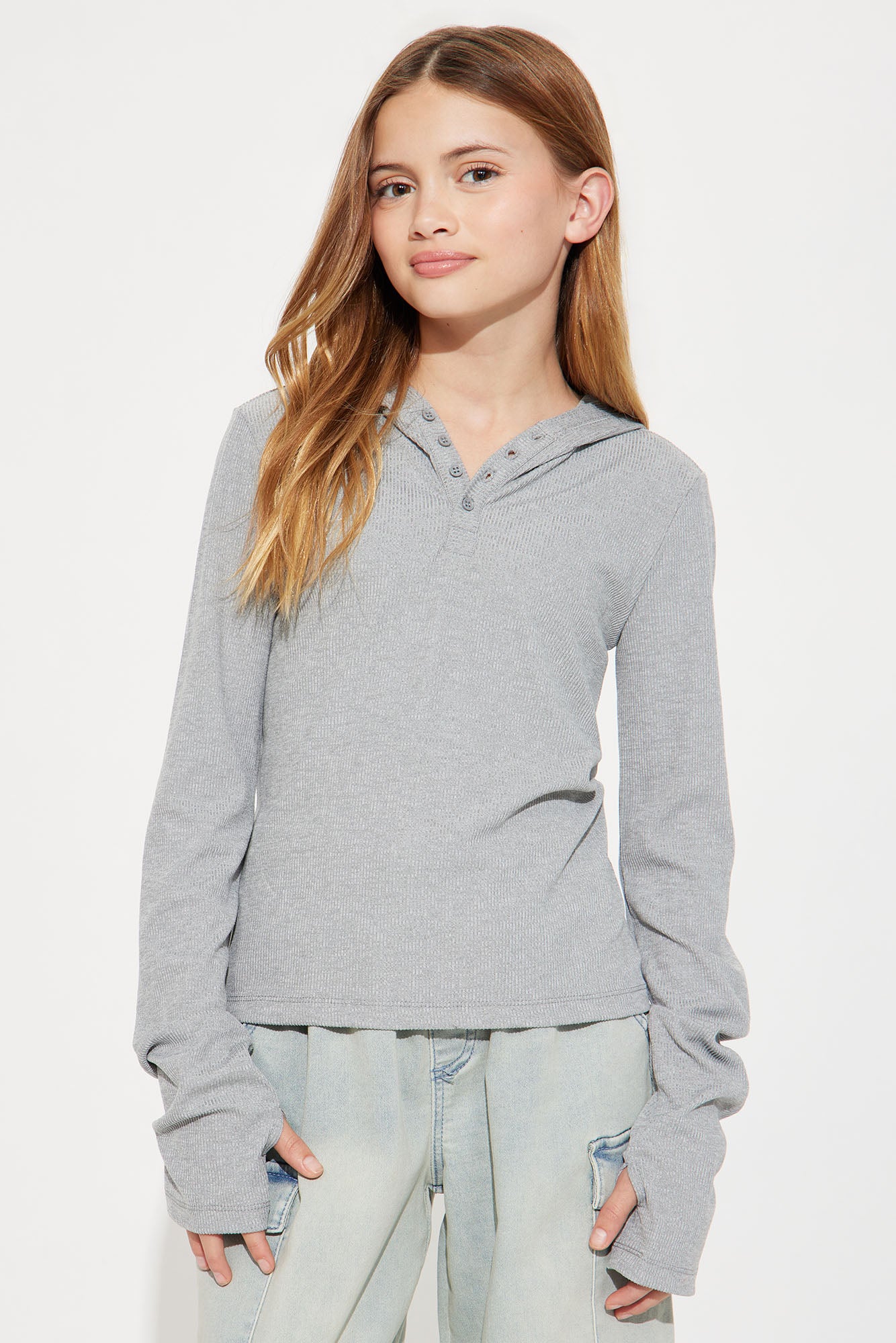 Mini Christina Hooded Long Sleeve Top