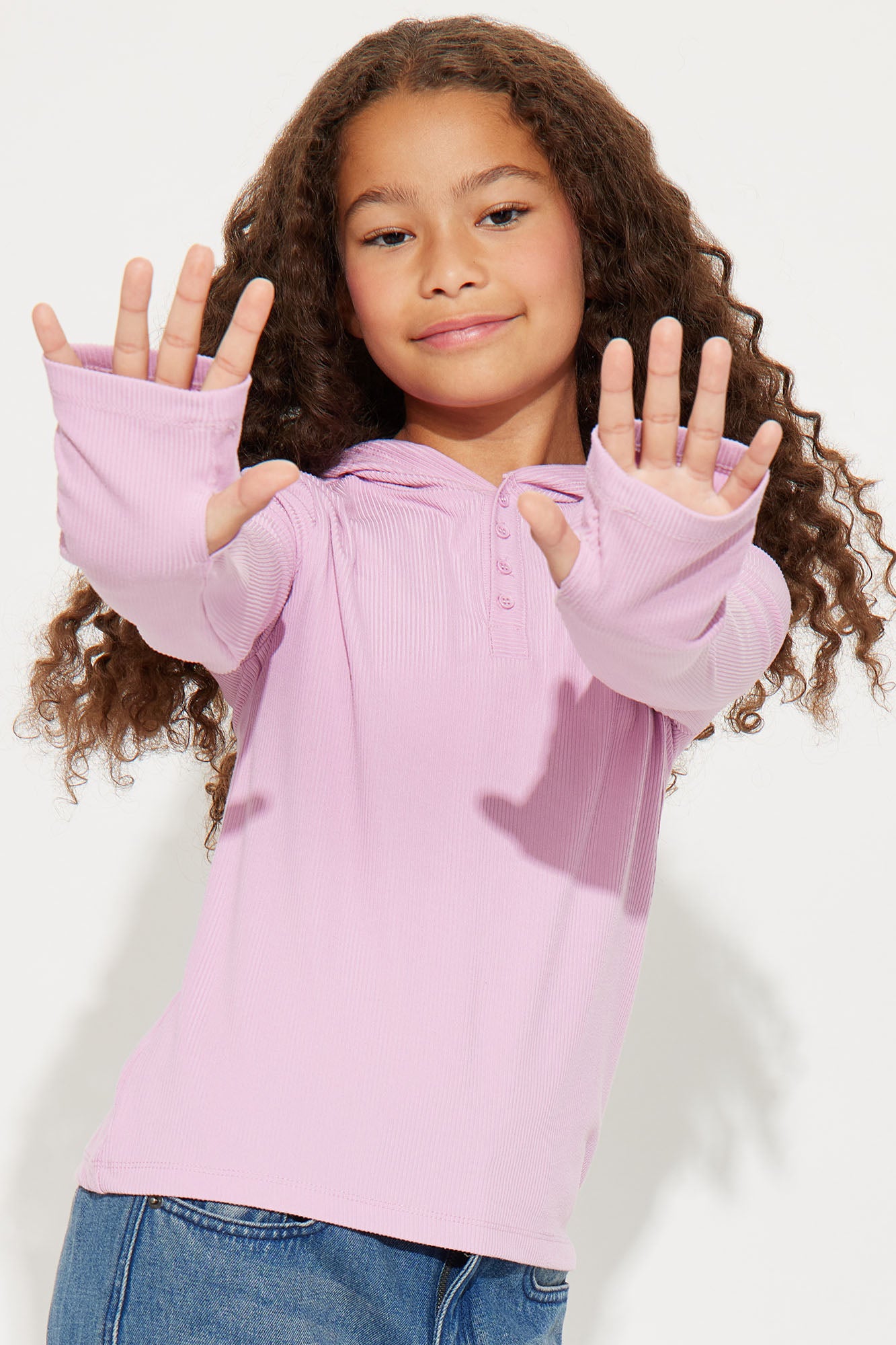 Mini Christina Hooded Long Sleeve Top