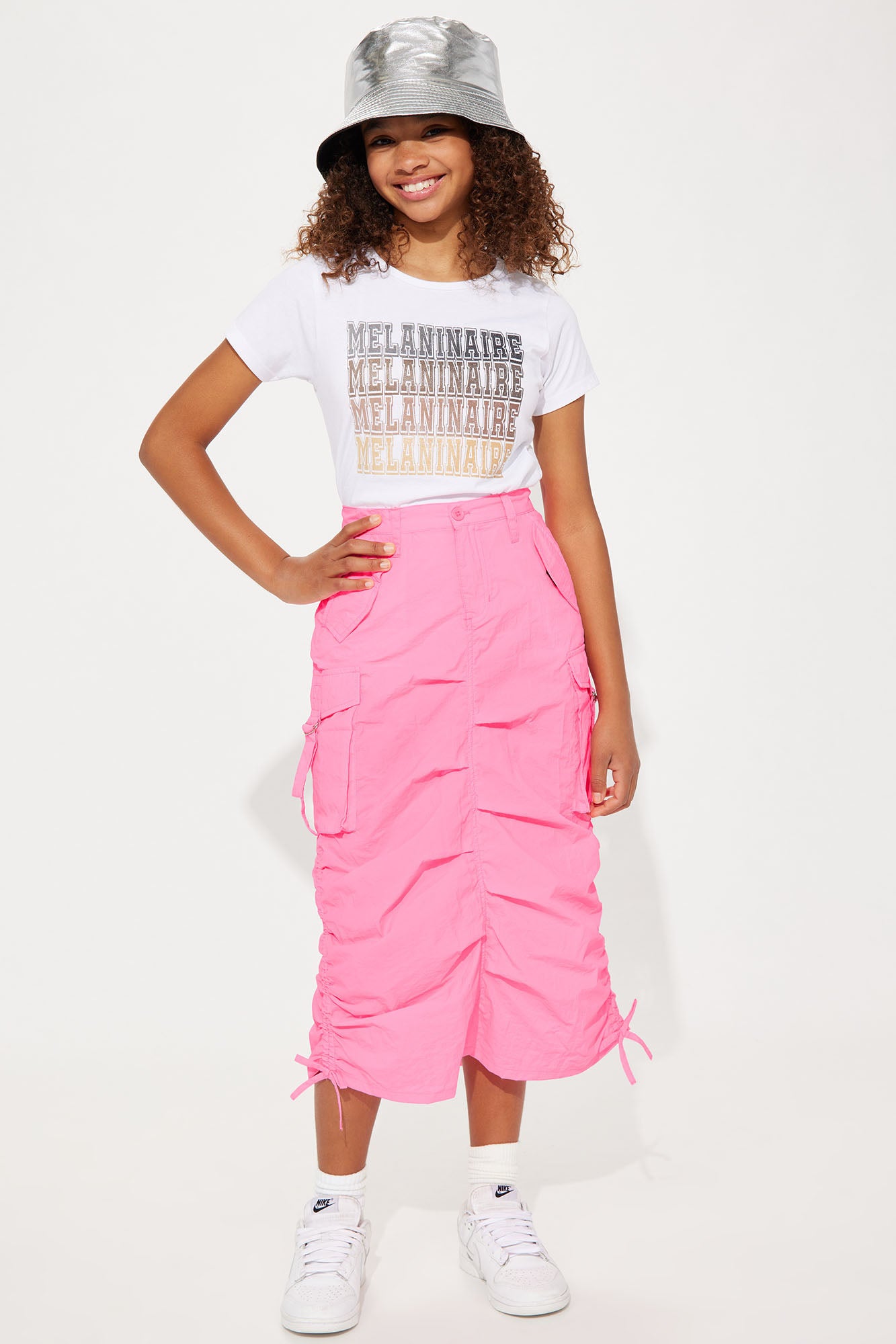Mini Nylon Cargo Maxi Skirt