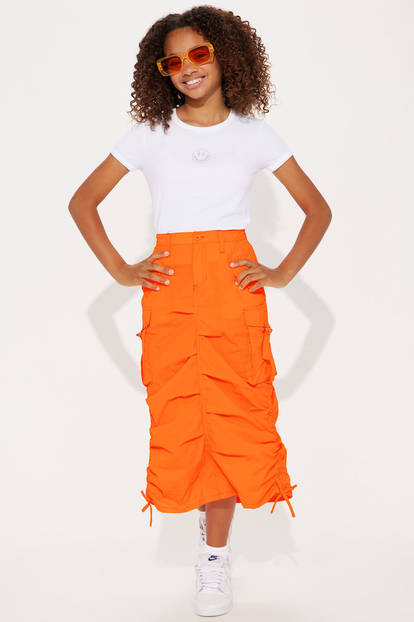 Mini Nylon Cargo Maxi Skirt