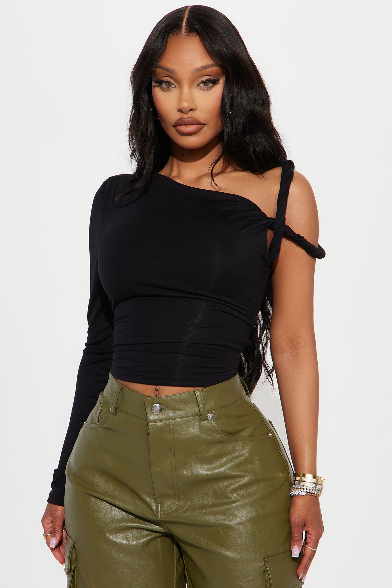 Kendra One Shoulder Long Sleeve Top