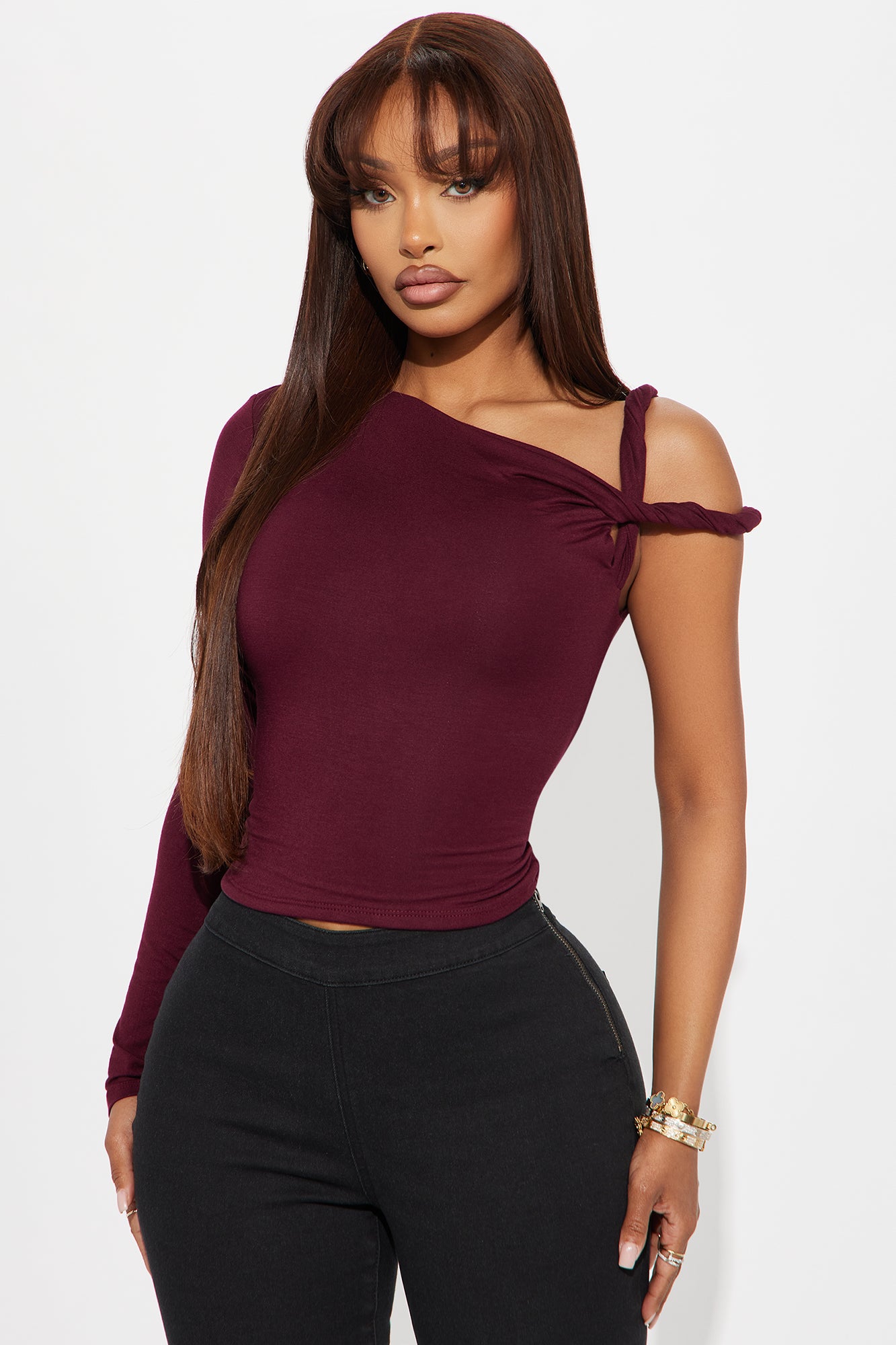 Kendra One Shoulder Long Sleeve Top