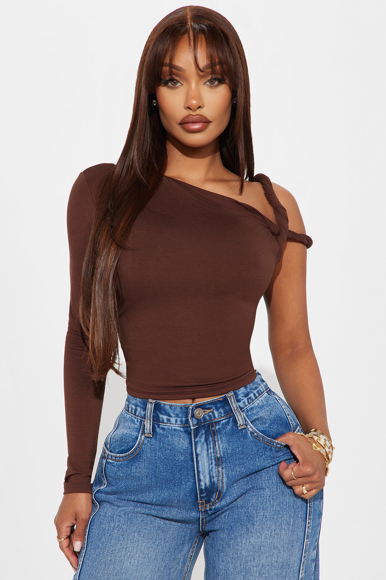 Kendra One Shoulder Long Sleeve Top