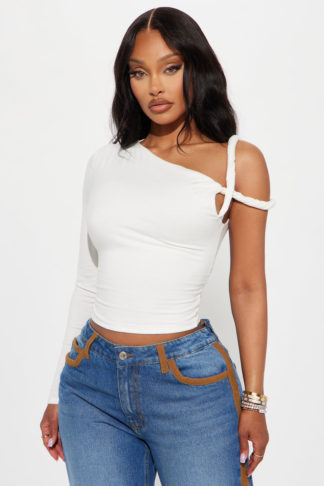 Kendra One Shoulder Long Sleeve Top