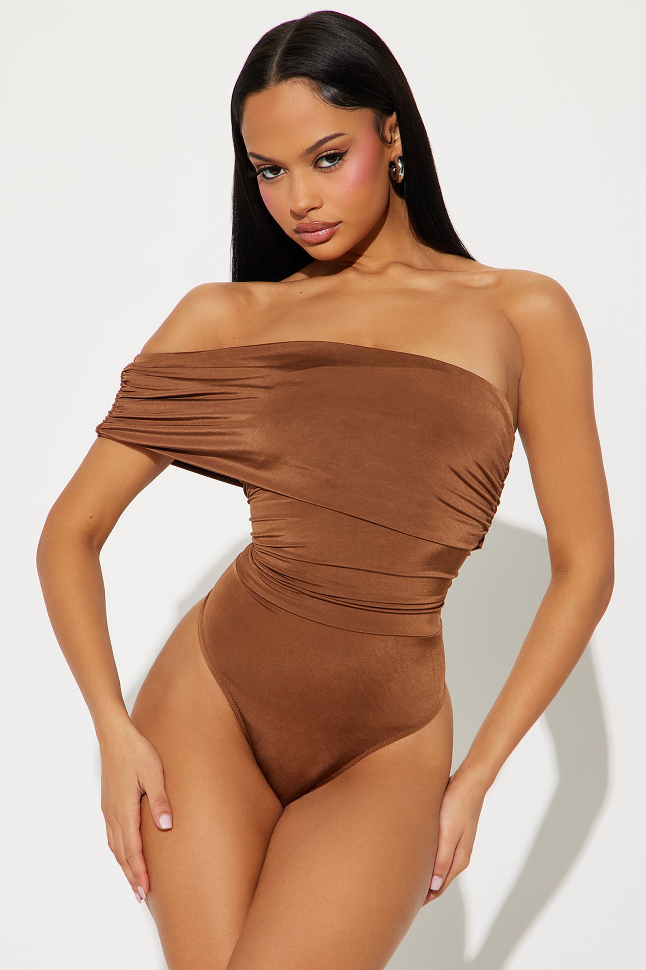 Reese Off Shoulder Ruched Bodysuit