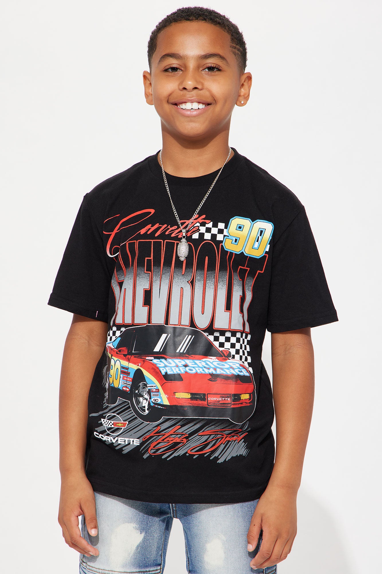 Mini Chevrolet 1990 Corvette Oversized Short Sleeve Tee