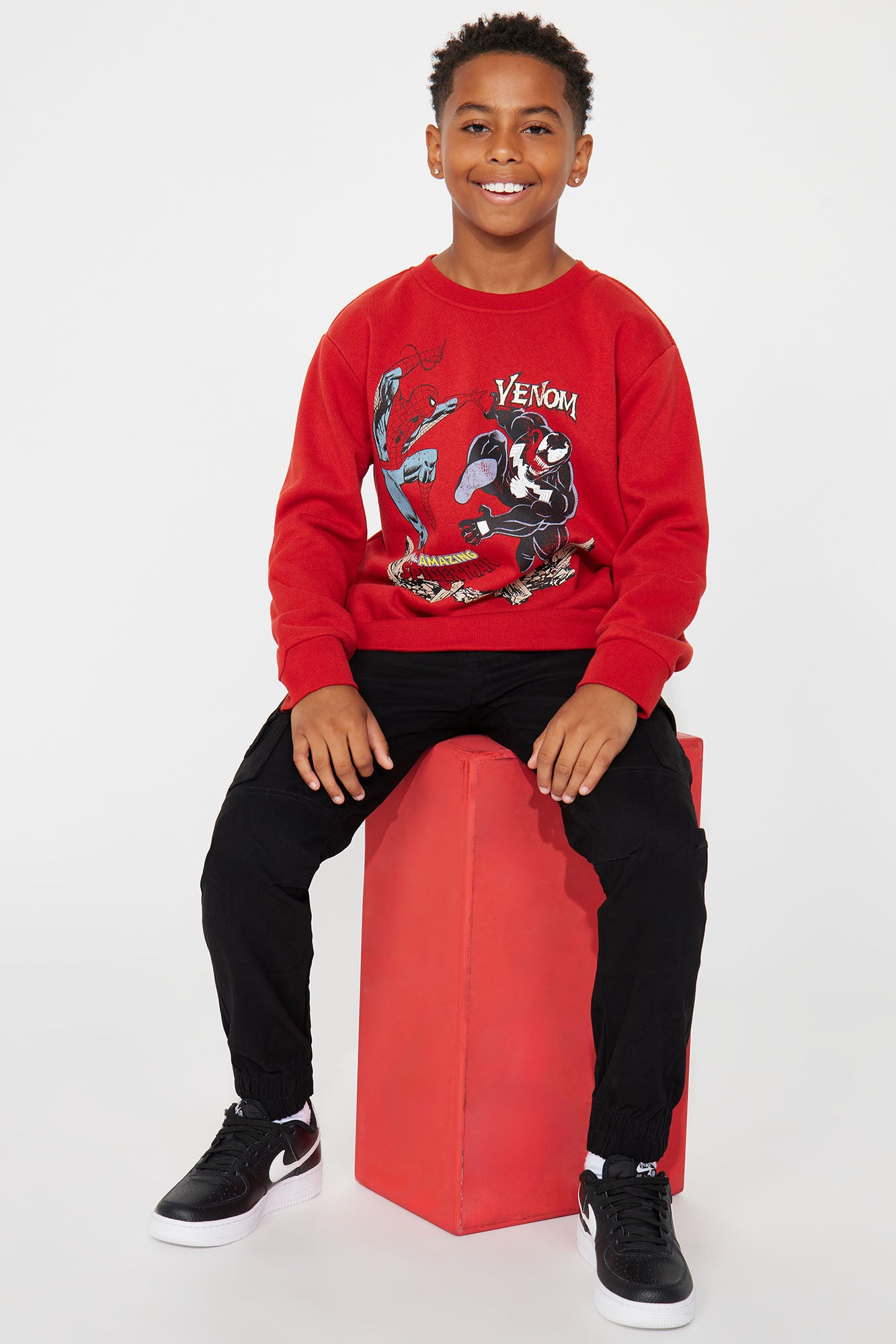 Mini Spider-Man And Venom Crew Fleece Sweatshirt