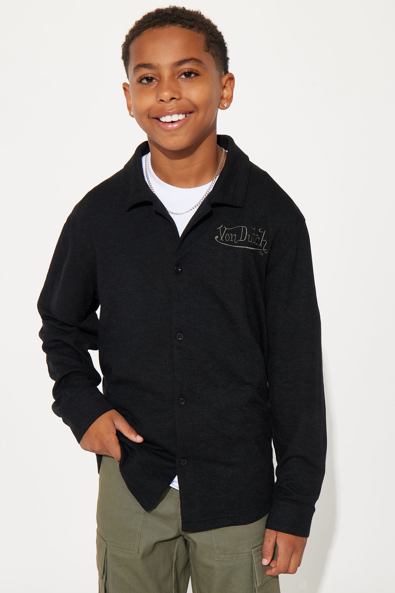 Mini Von Dutch Long Sleeve Button Up