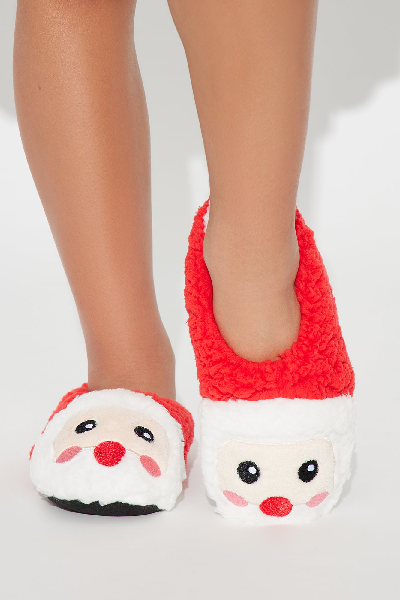 Mini Holiday Santa Plush Slippers