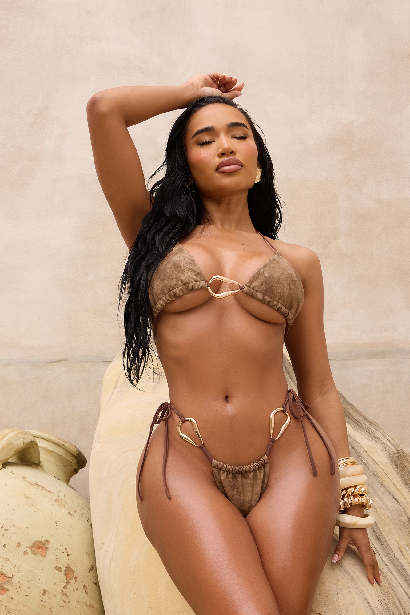 Malibu Cowgirl Hardware Faux Leather 2 Piece Bikini