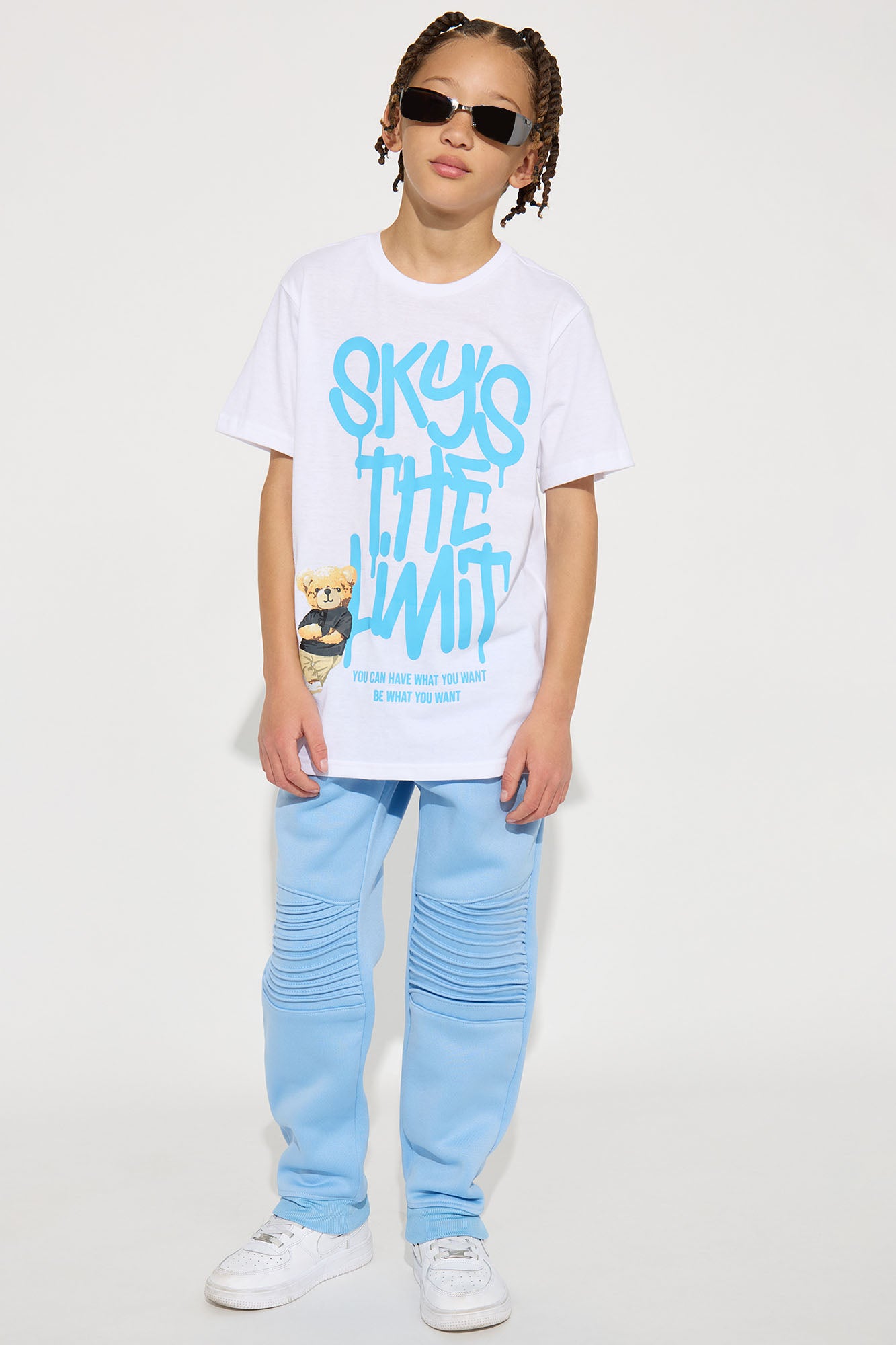 Mini Sky's The Limit Short Sleeve Tee And Twill Jogger Pant Set